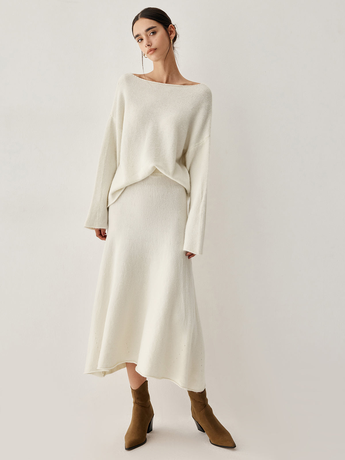Oversized Sweater Two Piece Skirt Set Comfortable Winter Fashion Essentials