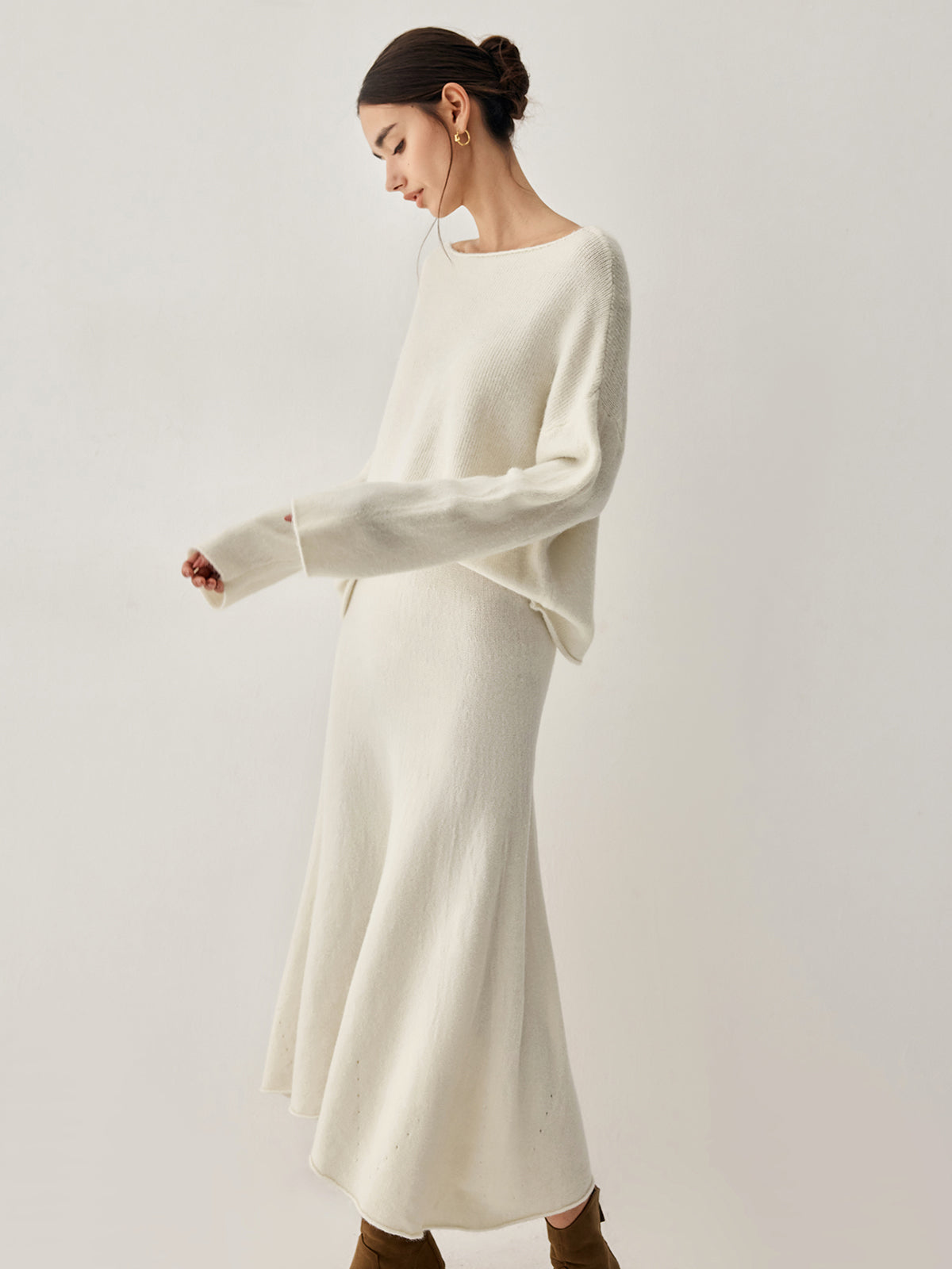 Oversized Sweater Two Piece Skirt Set Comfortable Winter Fashion Essentials