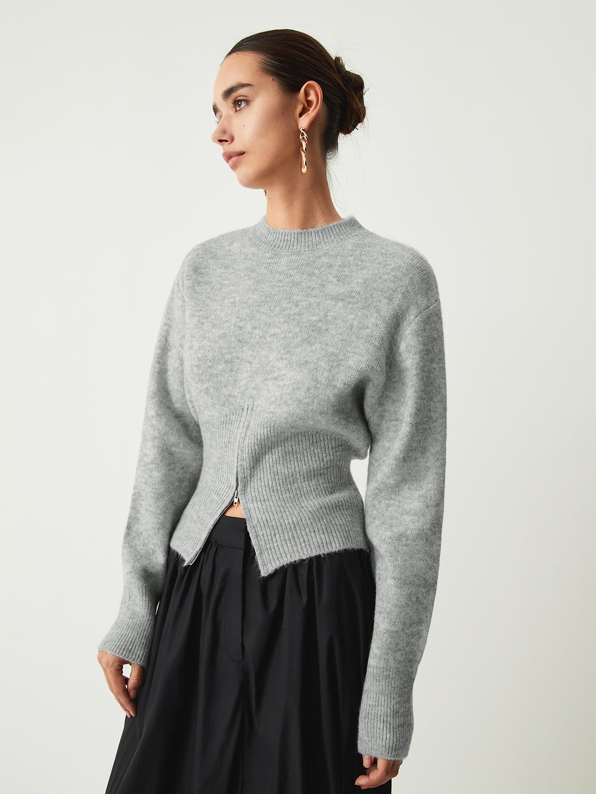 Half Zip Fuzzy Sweater Comfortable Winter Warm Pullover