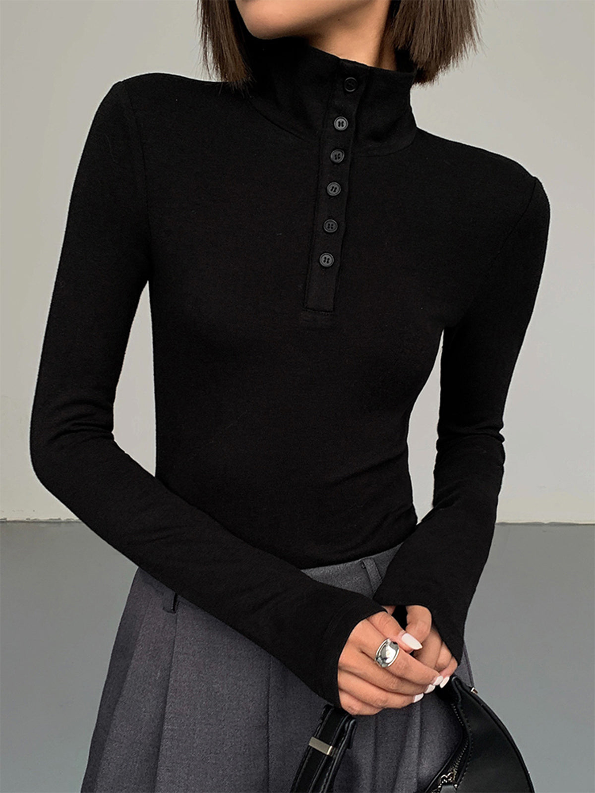 Slinky Button-up Long Sleeve Shirt for Women Casual or Formal Wear