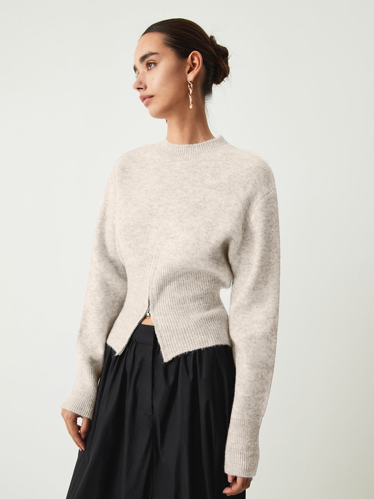 Half Zip Fuzzy Sweater Comfortable Winter Warm Pullover