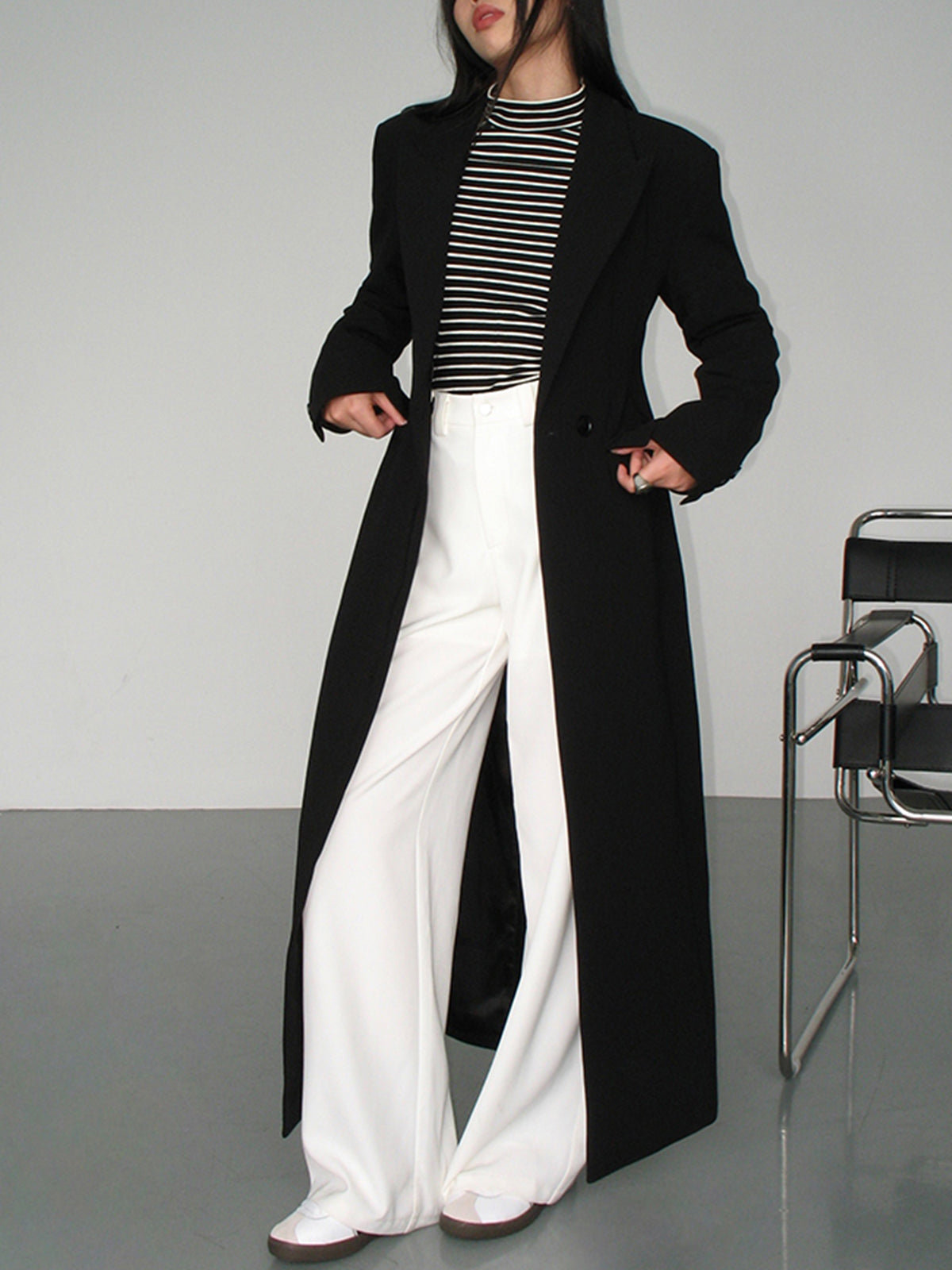 Collar Pocket Blazer Coat Classic Business Casual Style