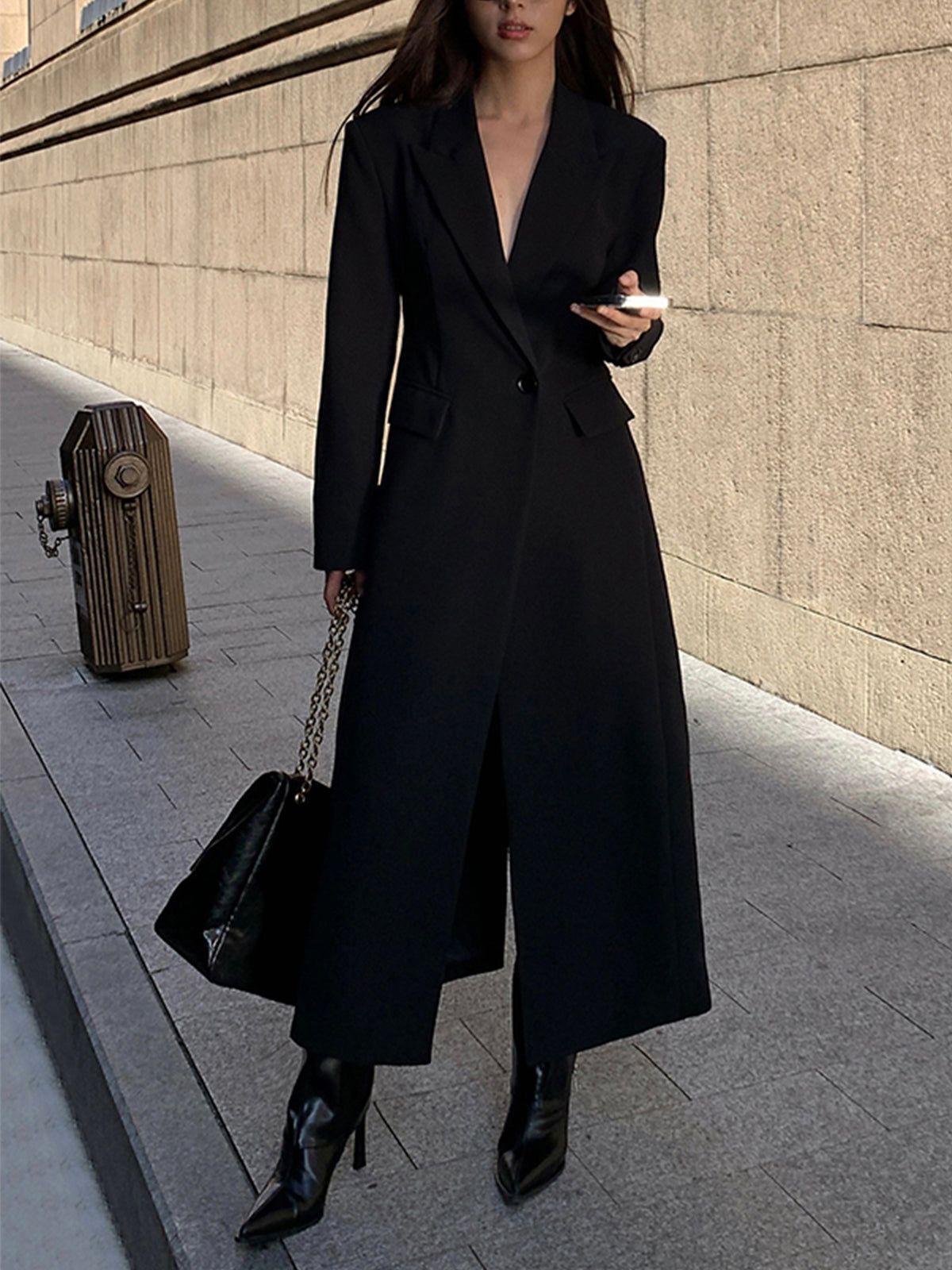 Collar Pocket Blazer Coat Classic Business Casual Style