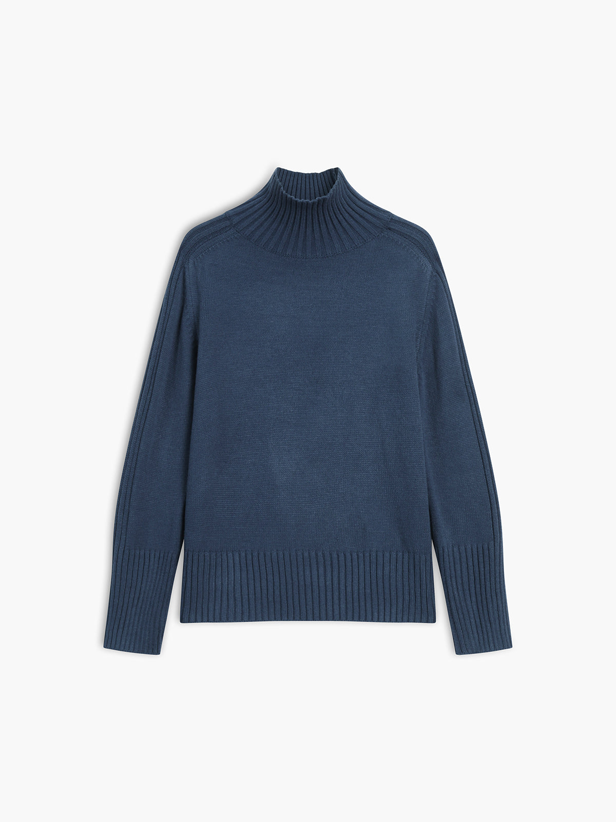 Solid High Neck Knit Sweater Comfortable Long Sleeve Winter Essential