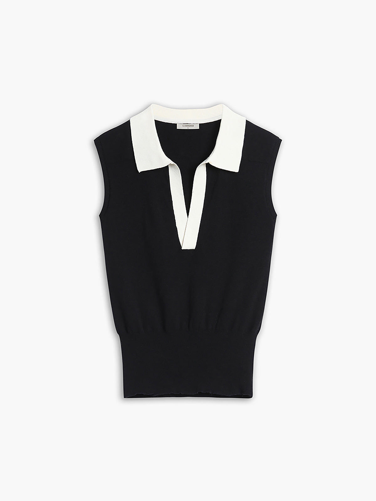 Contrast Trim Collar V-neck Knit Sweater Vest - Classic Layering Piece for All Seasons