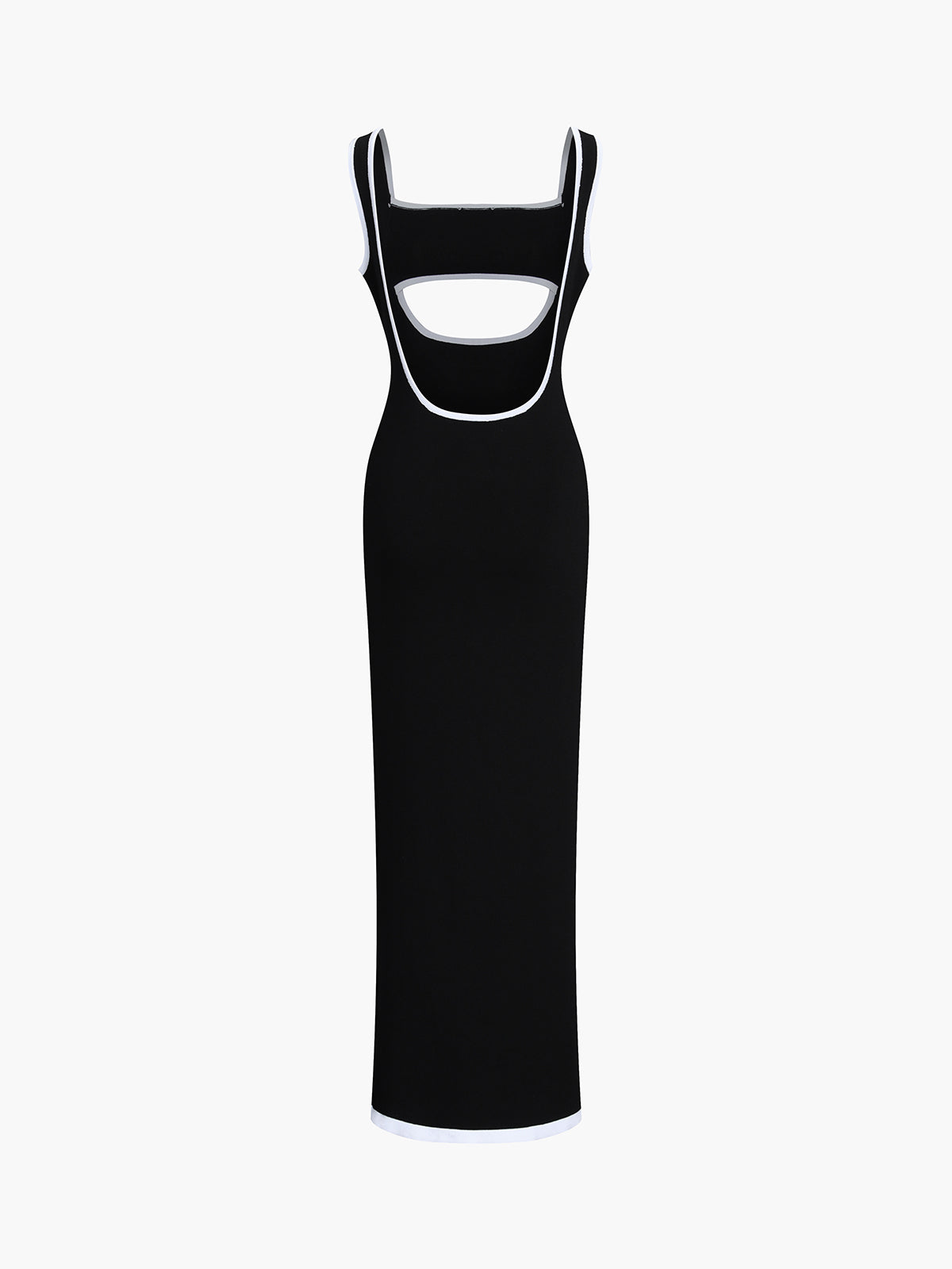 Contrast Trim Cutout Long Sweater Dress for Women Winter Fashion