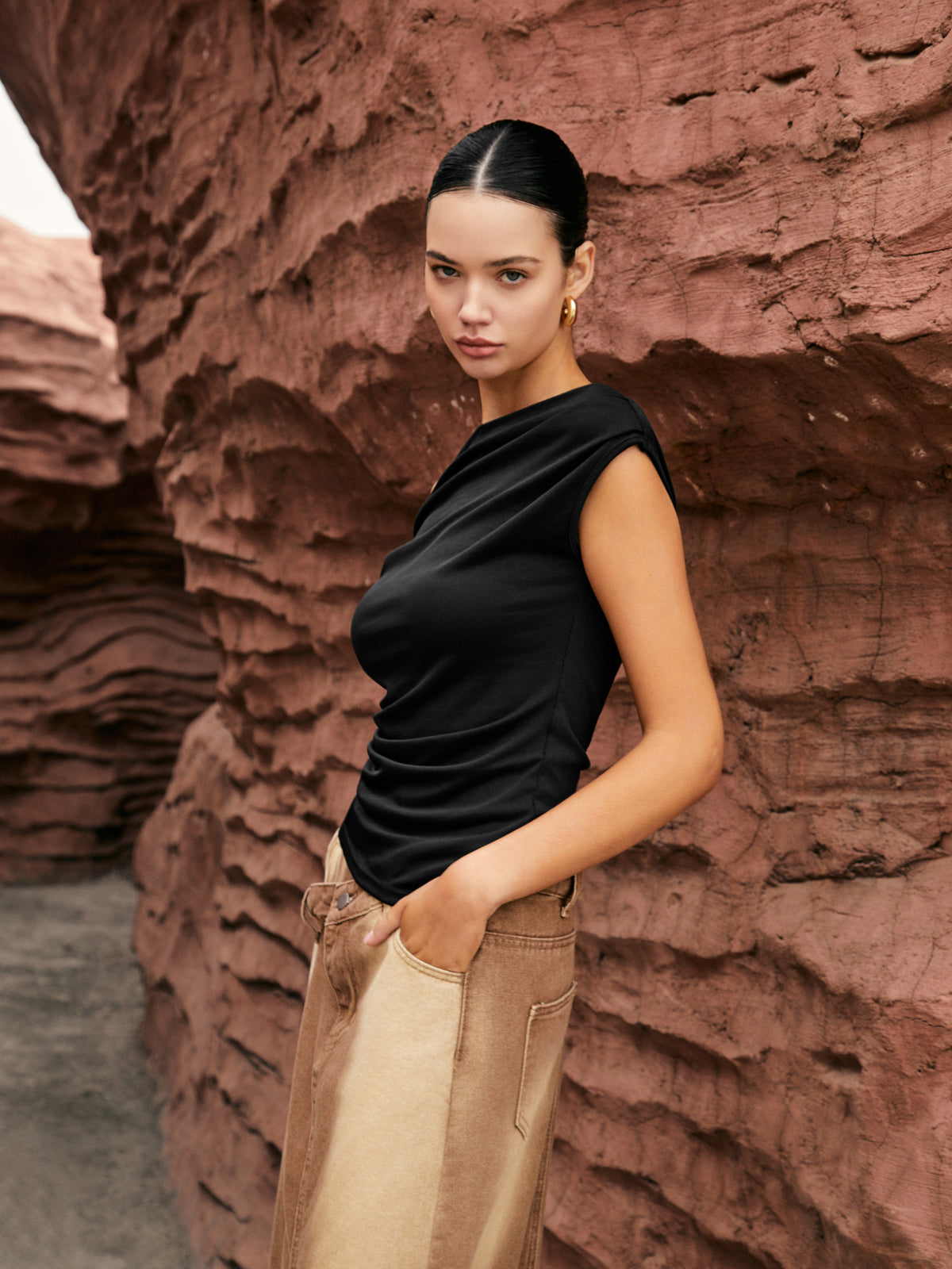 Asymmetric Knotted One-Shoulder Top Women's Fashion Trend