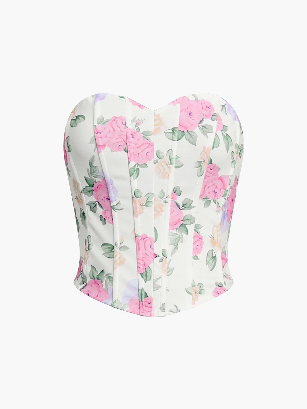 Flowered Heart Shaped Neckline Corset for Bridal Wear