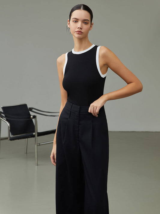 Worth A Million Contrast Trim Women's Stylish Summer Tank Top
