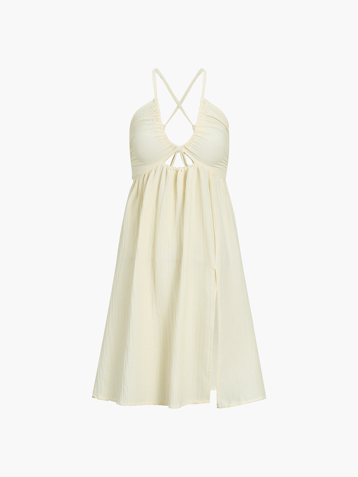 Backless Criss Cross Split Midi Dress Effortless Evening Elegance