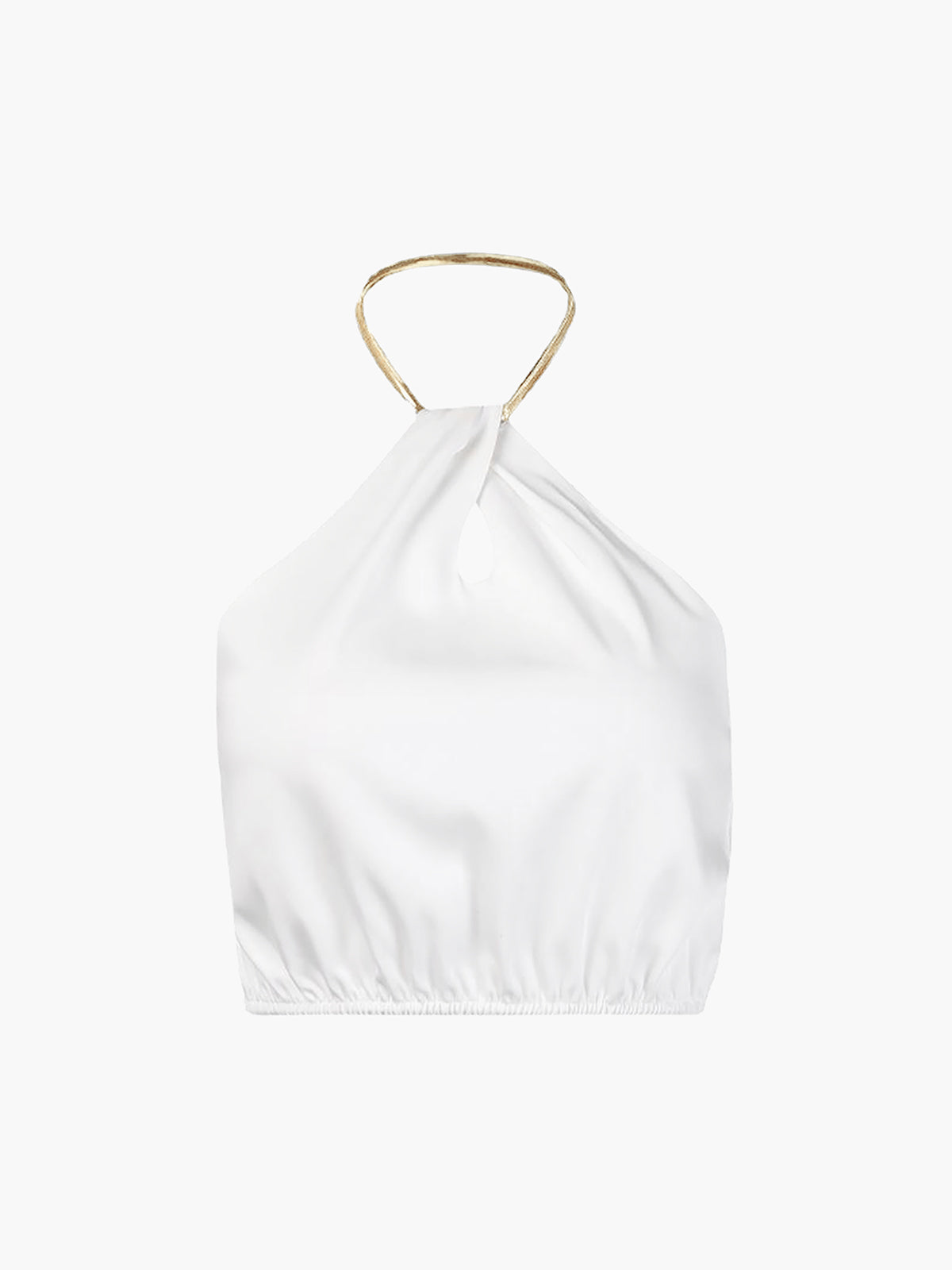 Semi-Sheer Halter Crop Sleeveless Top for Summer Casual Wear