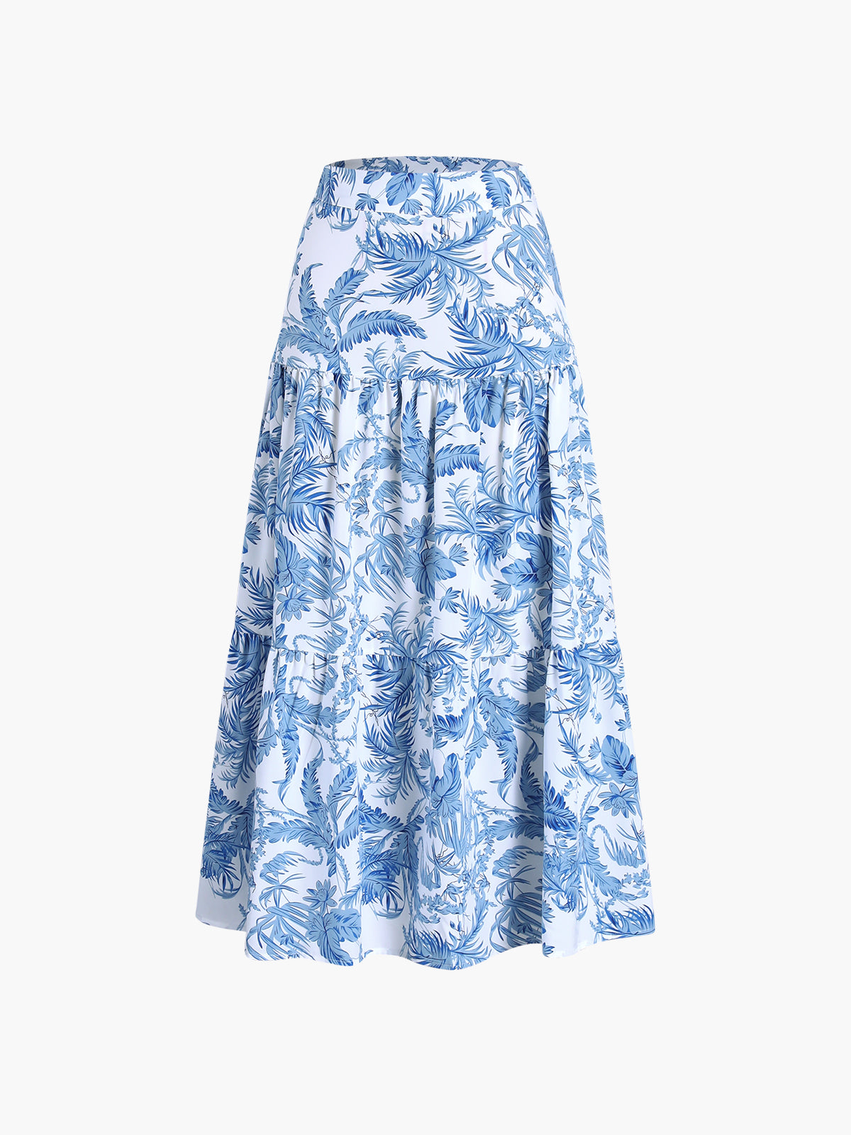 Seaside Joy Print Twist Detail High Waist Skirt Set Summer Beachwear