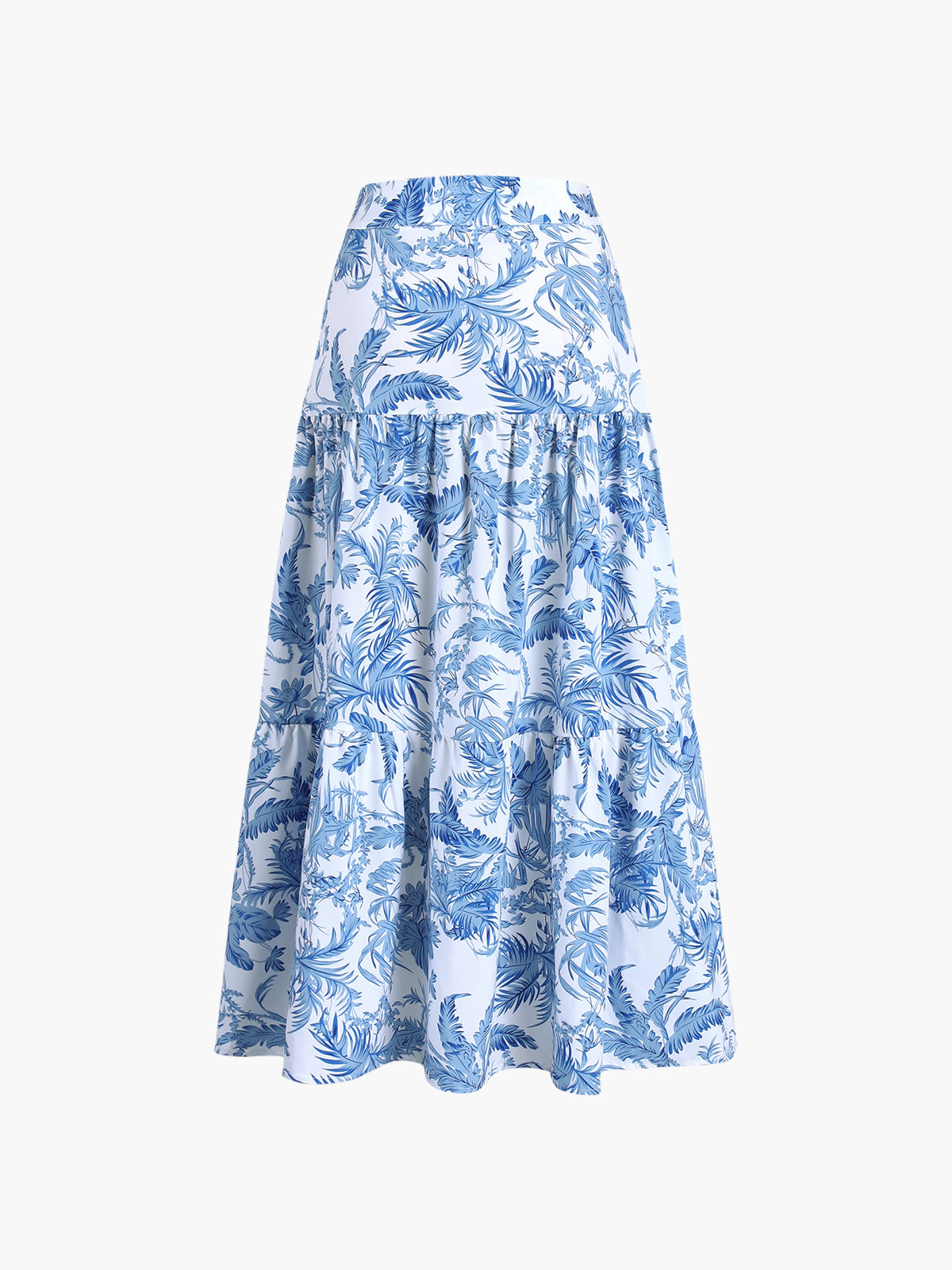 Seaside Joy Print Twist Detail High Waist Skirt Set Summer Beachwear