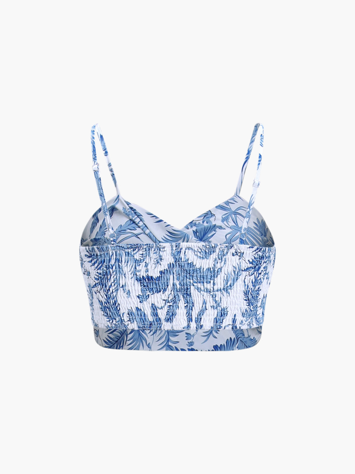Seaside Joy Print Twist Detail High Waist Skirt Set Summer Beachwear