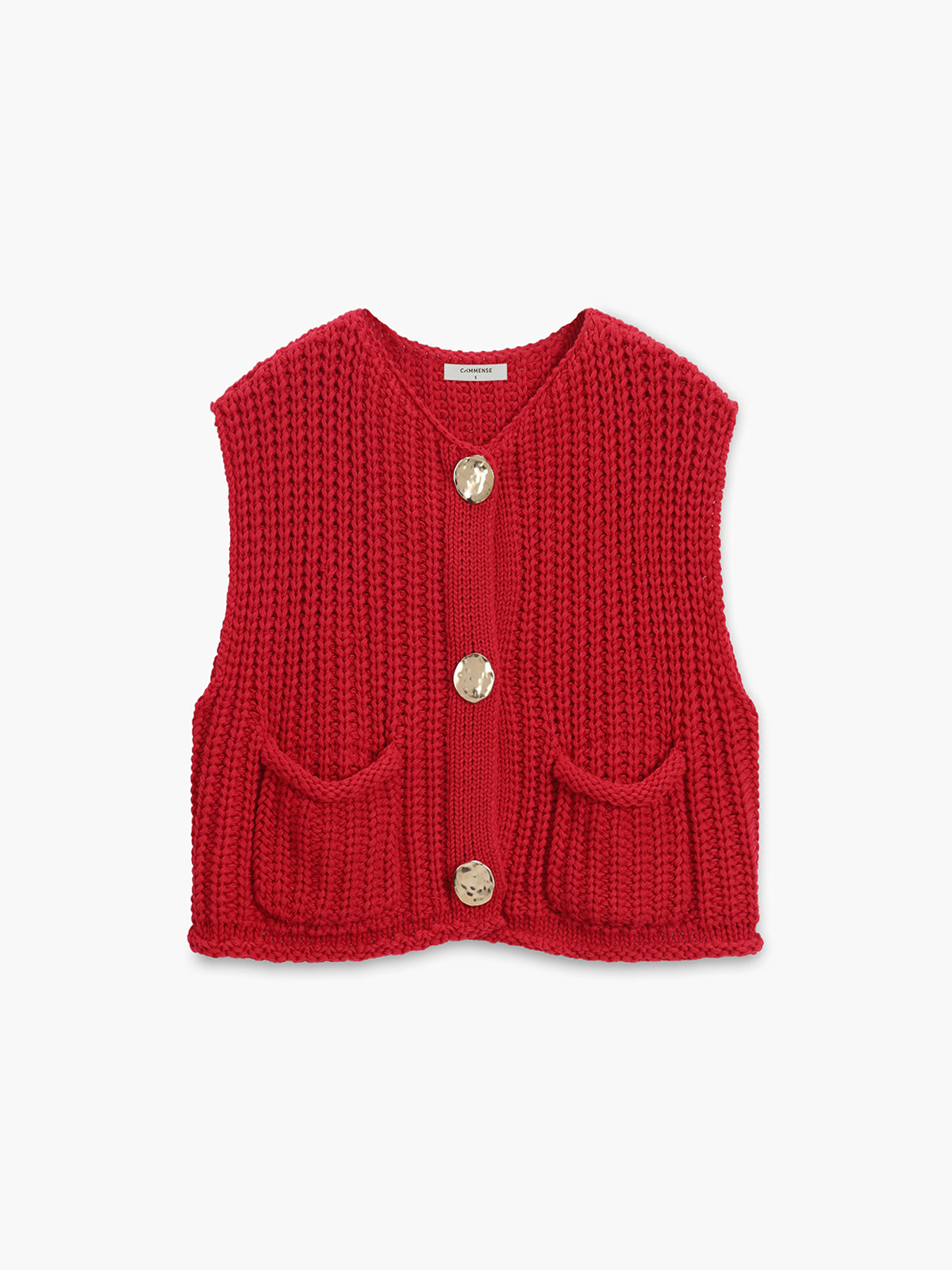 Crochet Button-Front Sweater Vest Classic Handmade Design