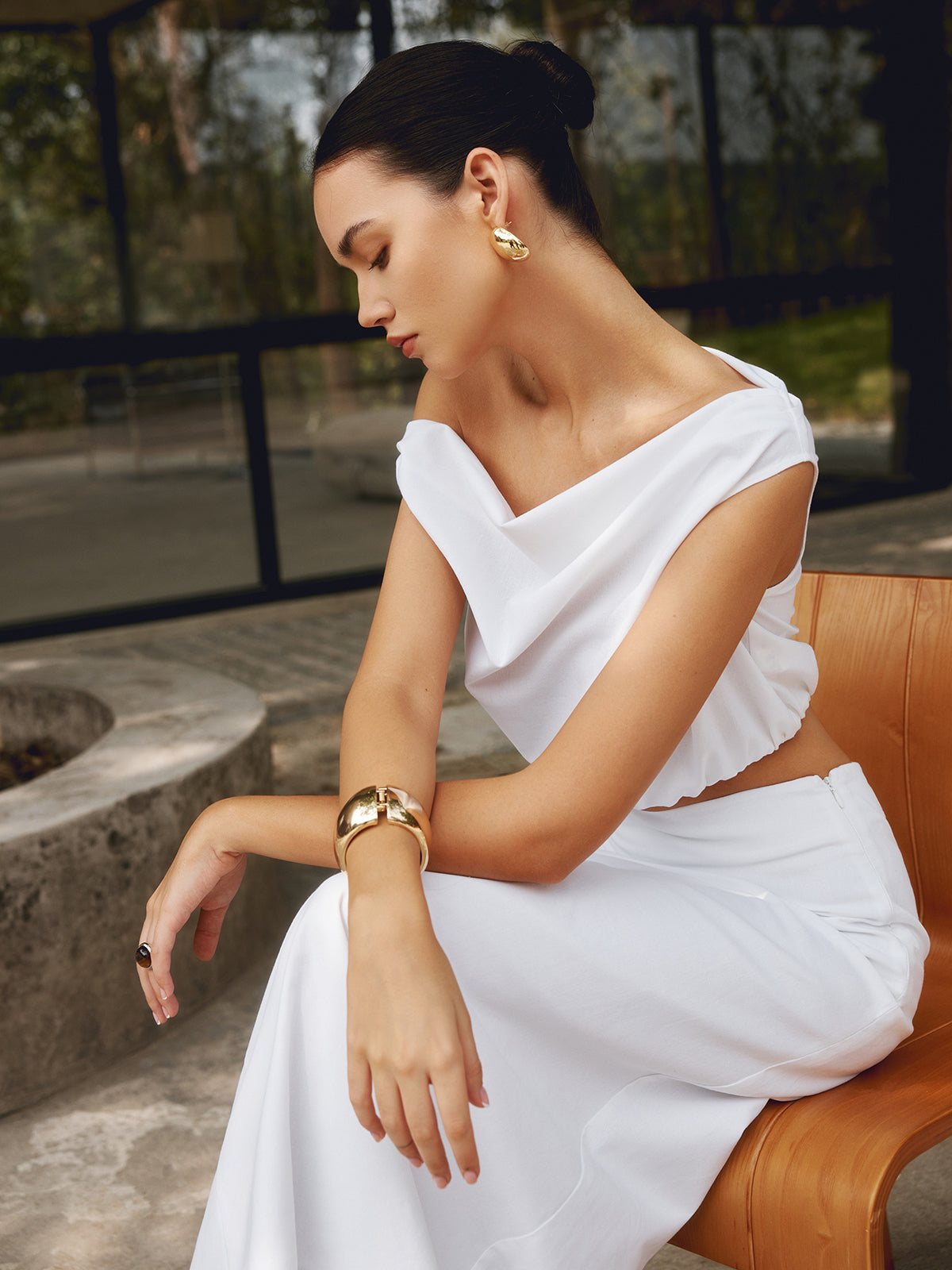 Minimalist Open Wide Bracelet Contemporary Lightweight Design