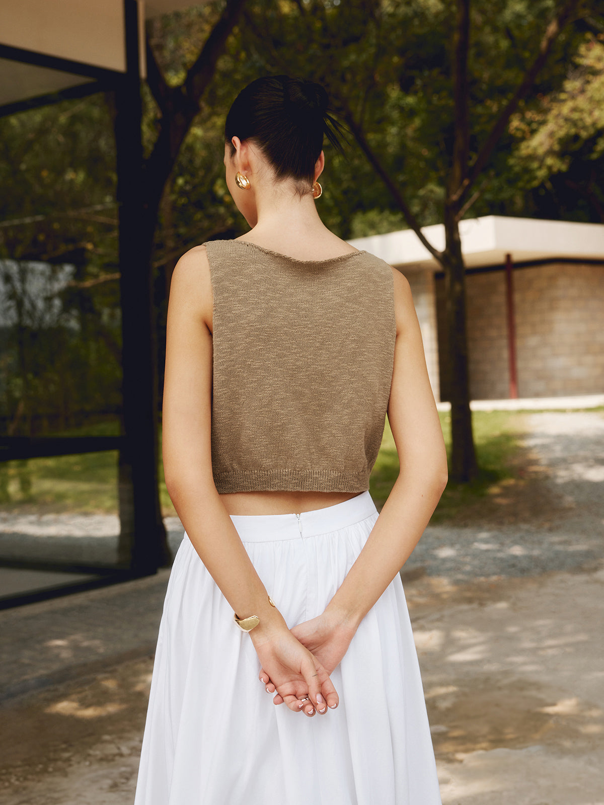 Cotton Blends Crop Tank Top Casual Summer Style
