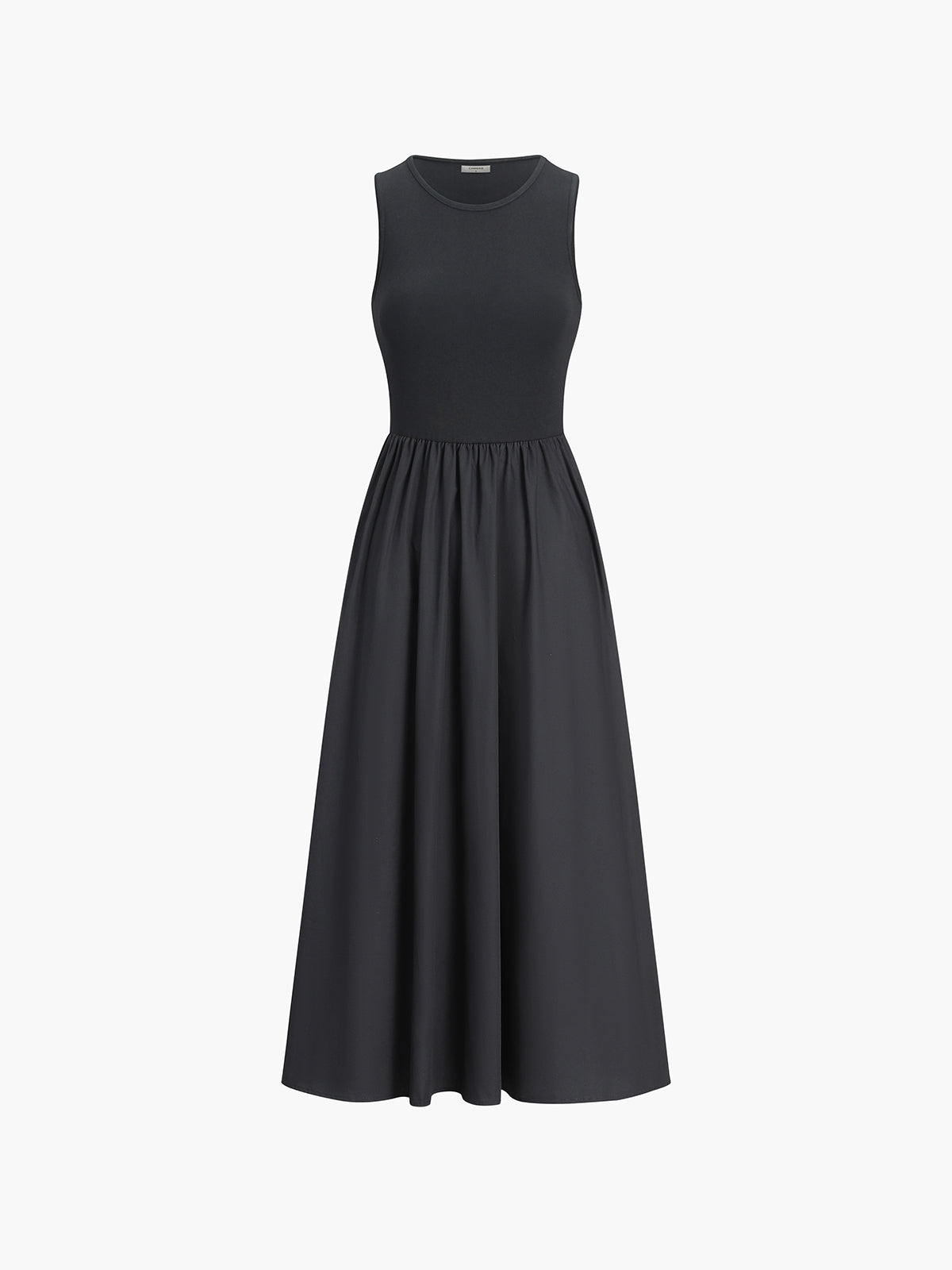 Leisure Crew Neck Long Dress Comfortable Casual Maxi Style