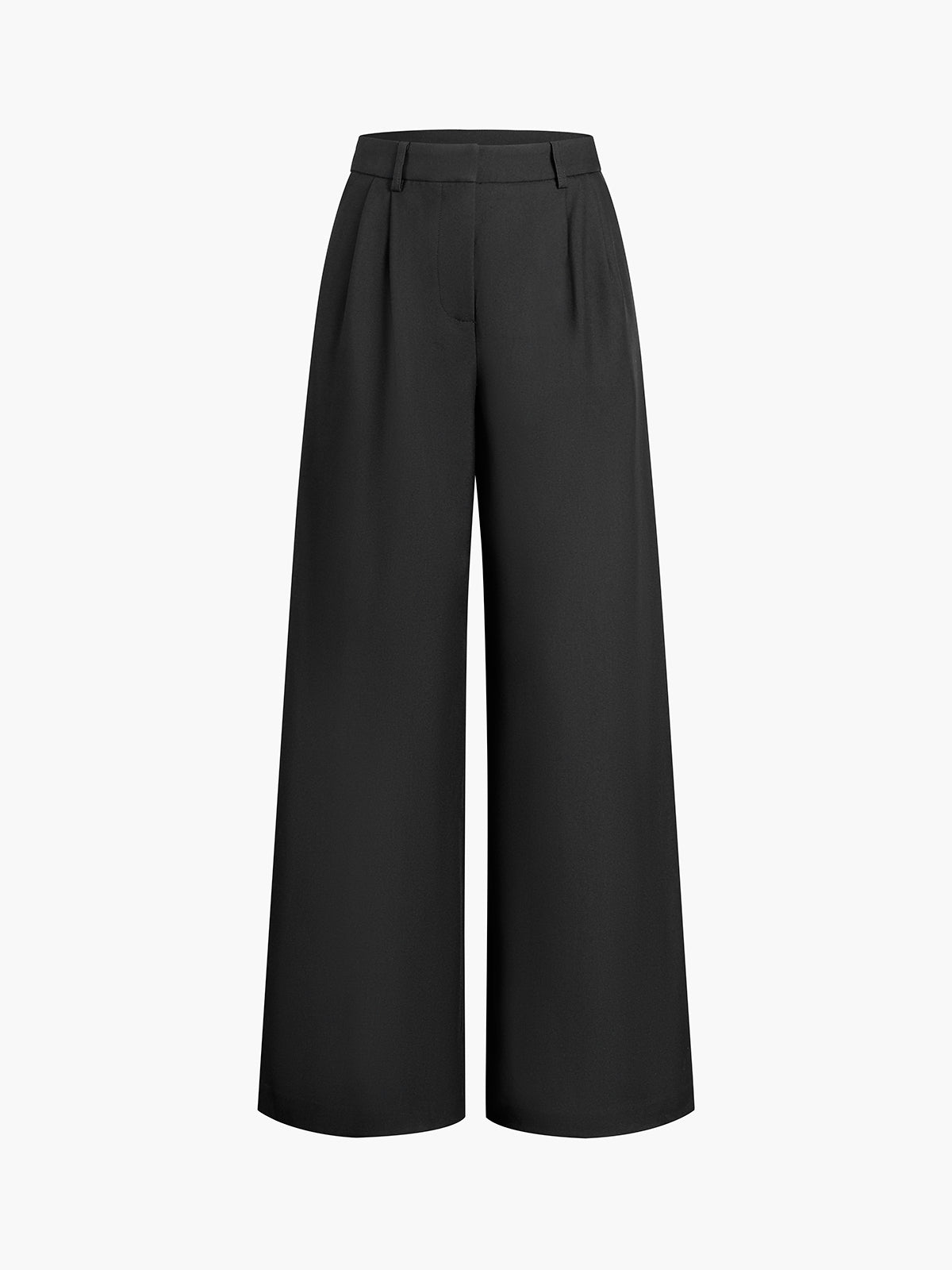 Solid Wide Leg Pants Without Belt - Casual Comfort Fit Stylish