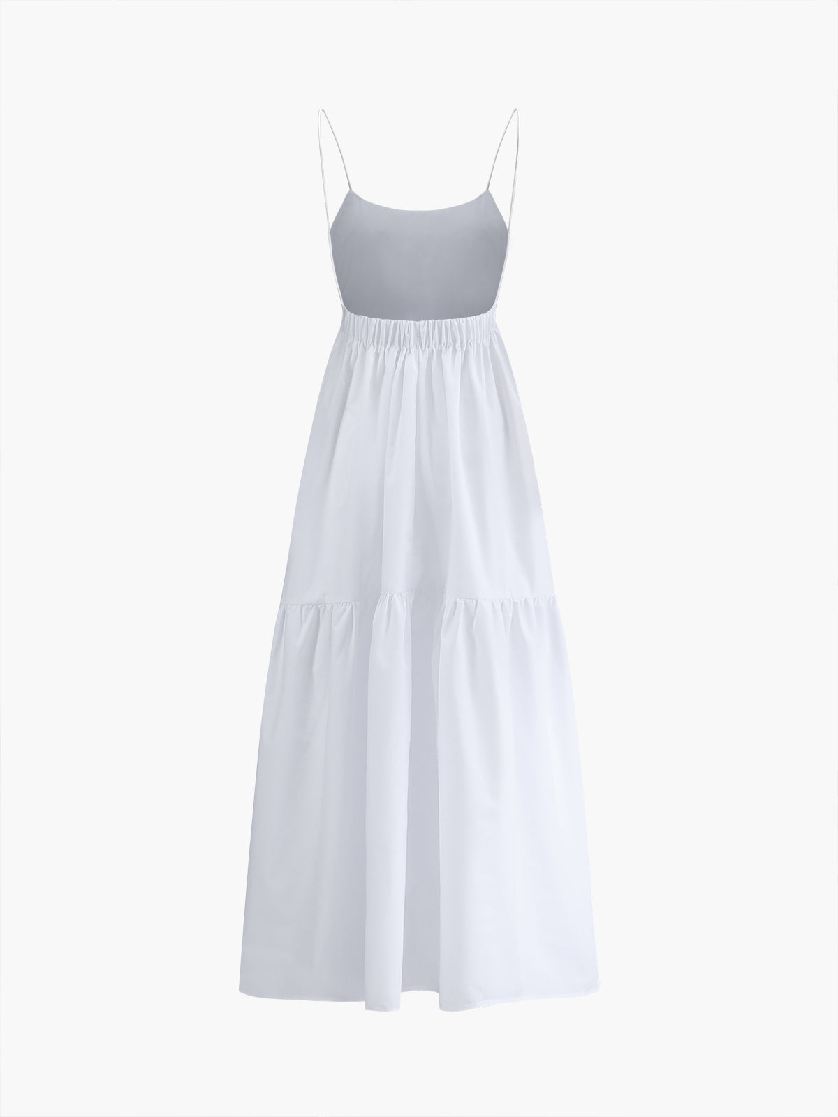 Solid Backless Long Dress with Elegant Flowing Skirt