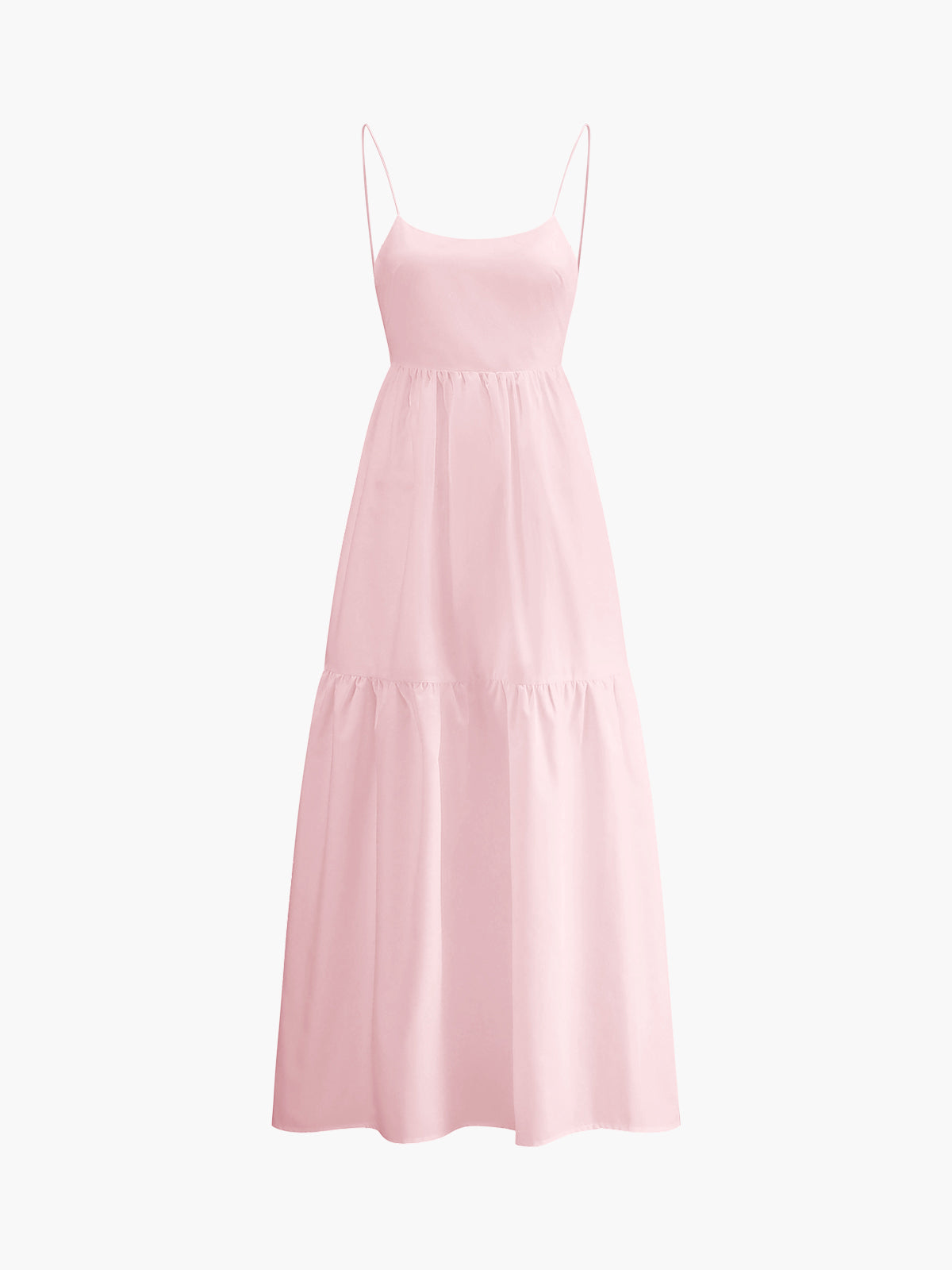Solid Backless Long Dress with Elegant Flowing Skirt