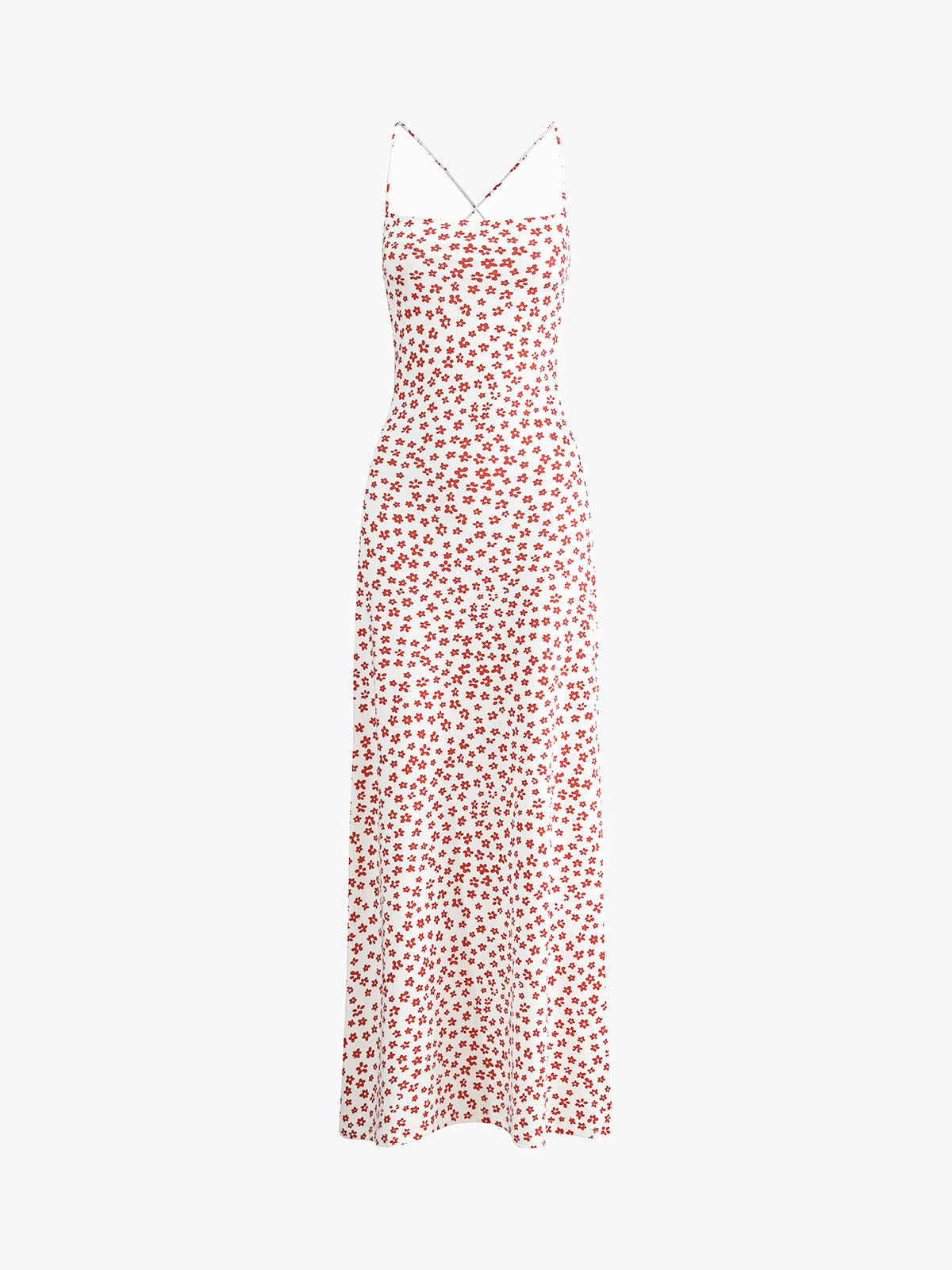 Strappy Floral Print Crisscross Flowy Long Sundress for Spring and Summer