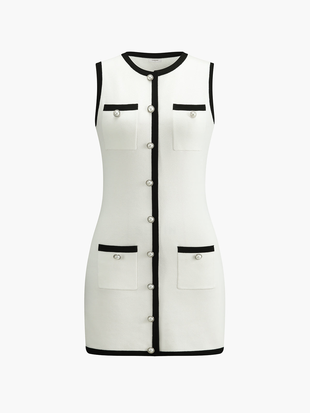 Multi Pocket Button Sleeveless Short Sweater Dress for Women Casual Wear