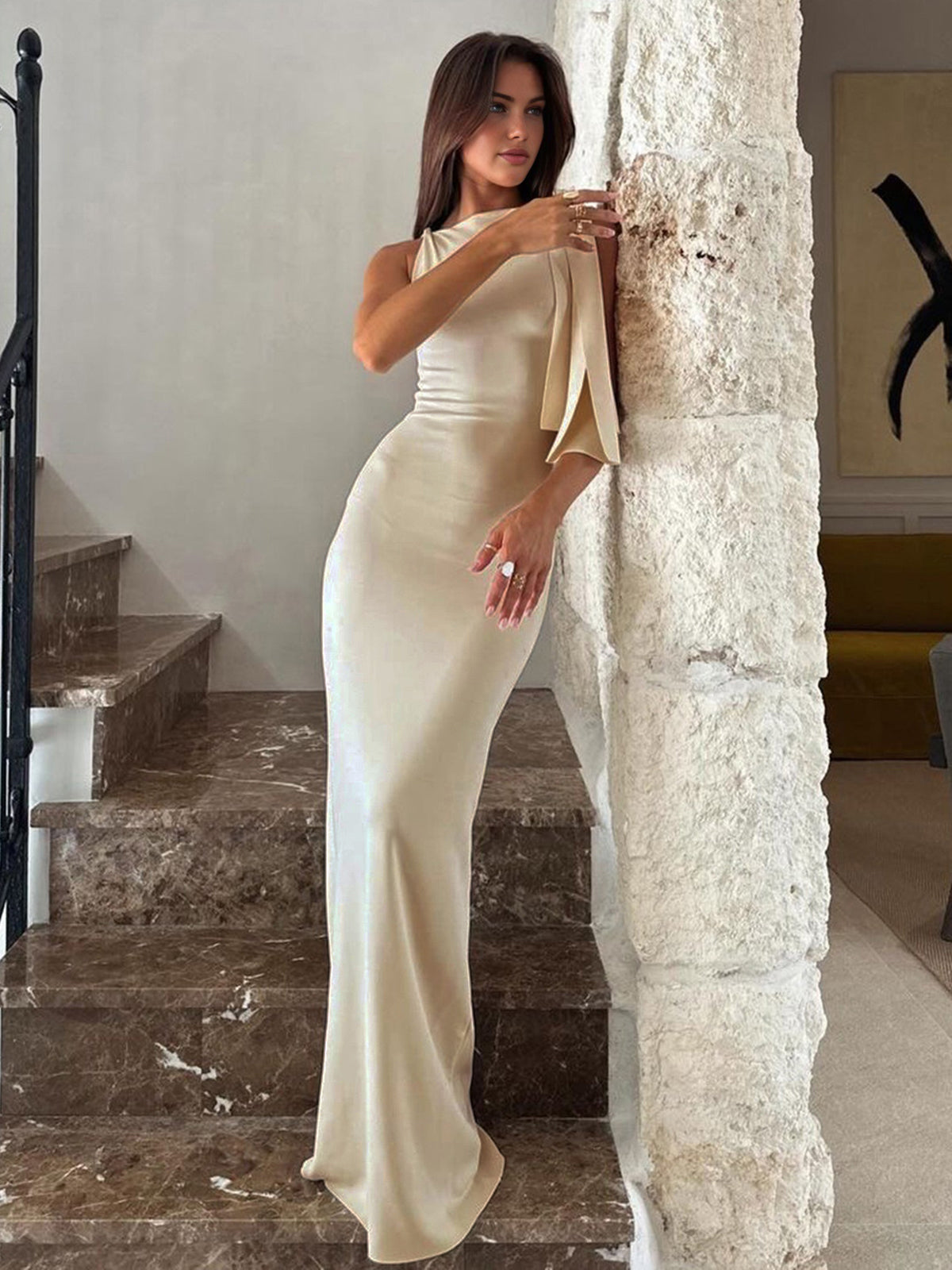 Beloved Knotted Sleeveless Long Dress Women's Formal Wear