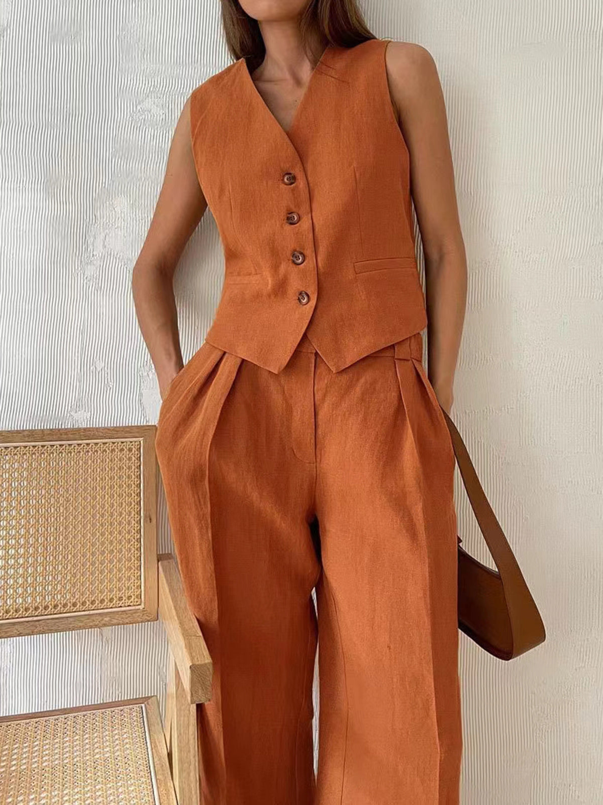 Cotton & Linen Pants Set for Casual Summer Wear