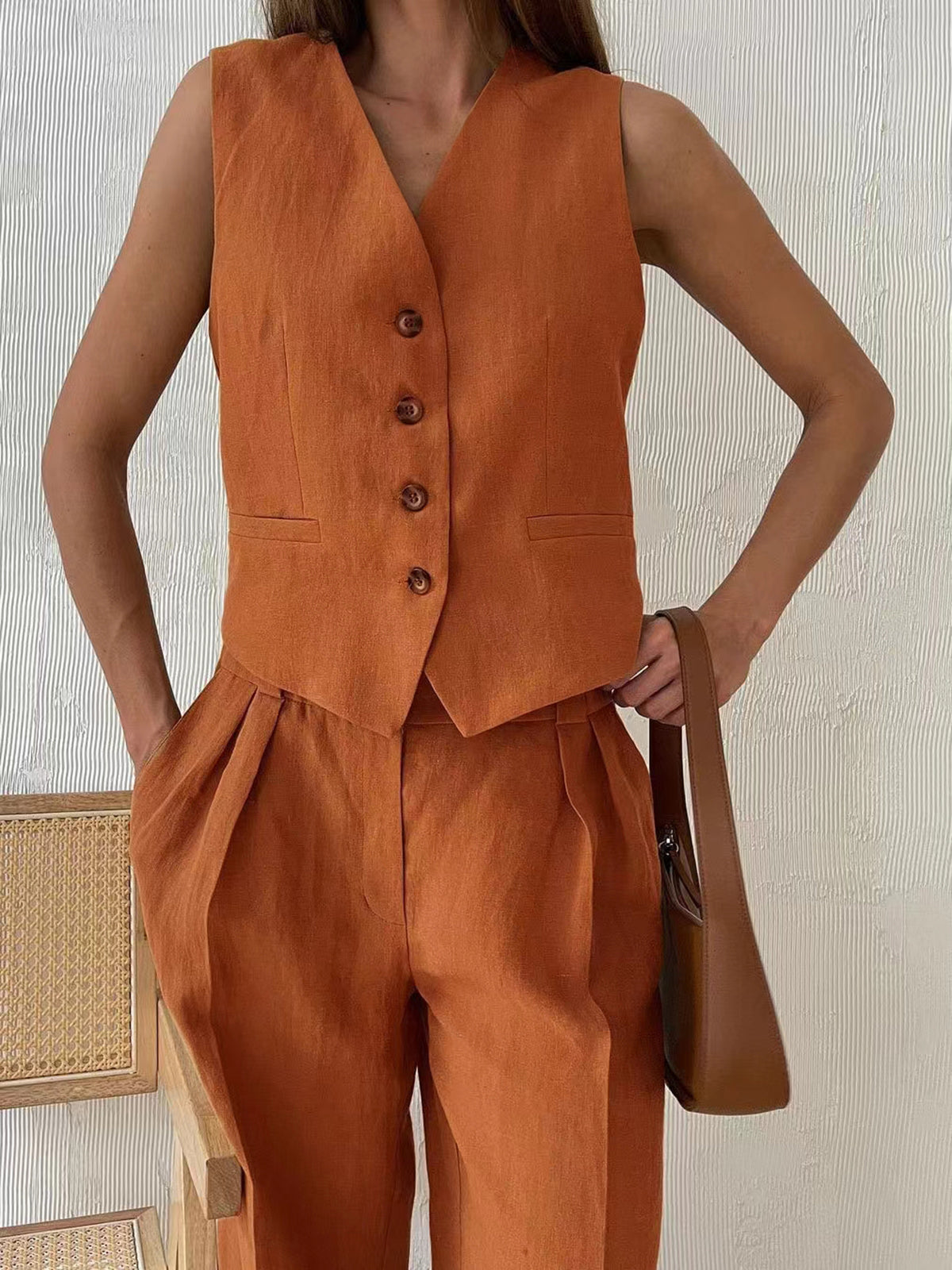 Cotton & Linen Pants Set for Casual Summer Wear