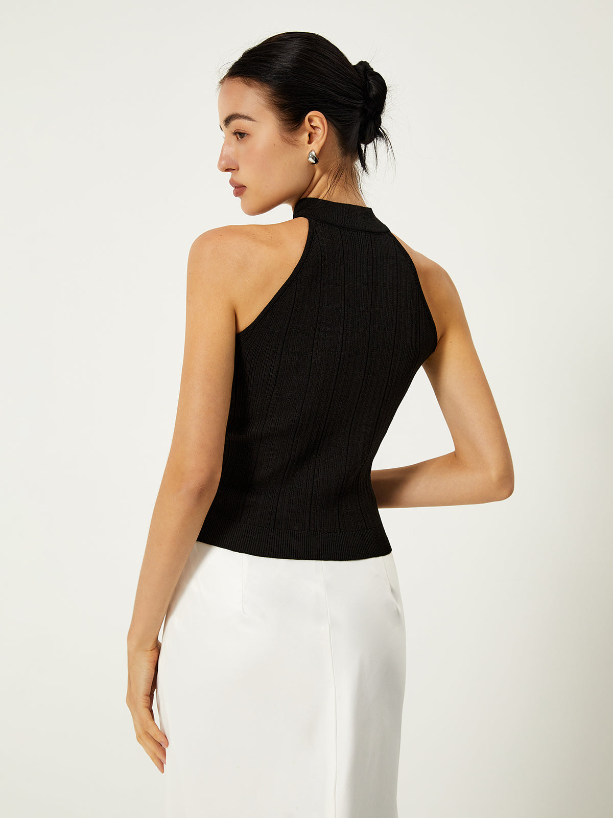 Asymmetrical Button Sweater Vest Stylish Layering Top