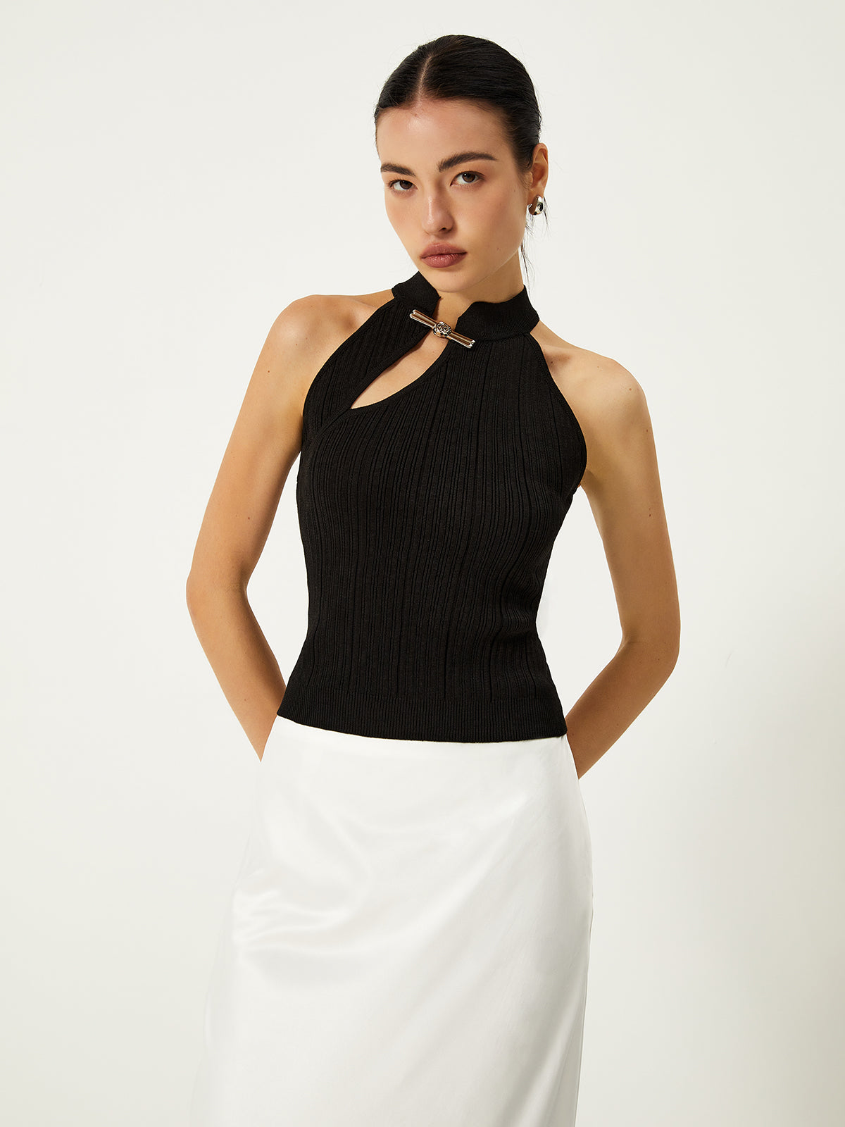 Asymmetrical Button Sweater Vest Stylish Layering Top