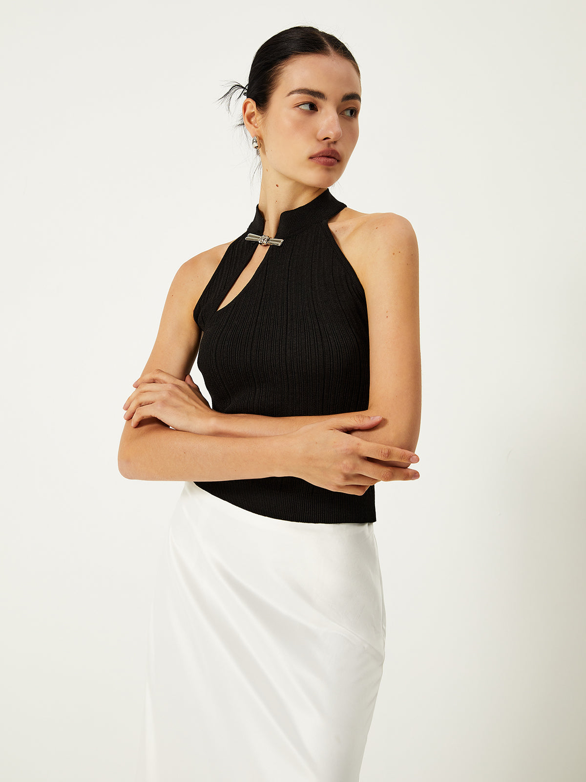 Asymmetrical Button Sweater Vest Stylish Layering Top