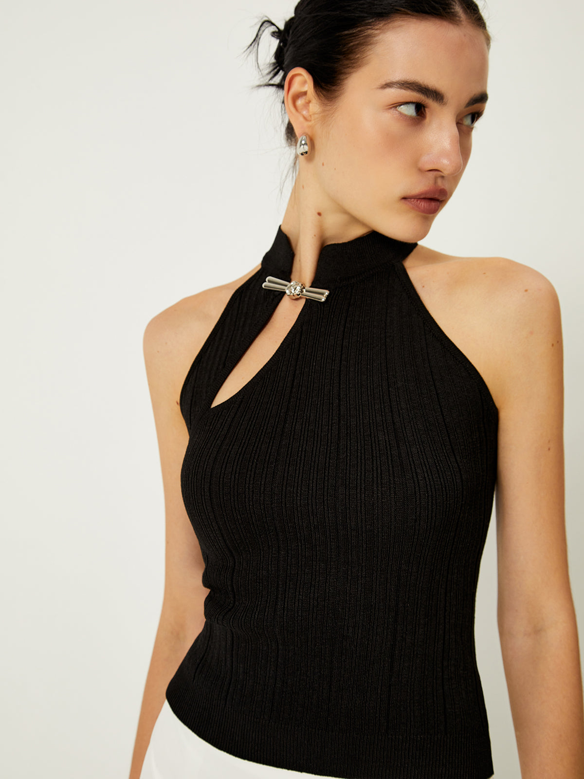 Asymmetrical Button Sweater Vest Stylish Layering Top
