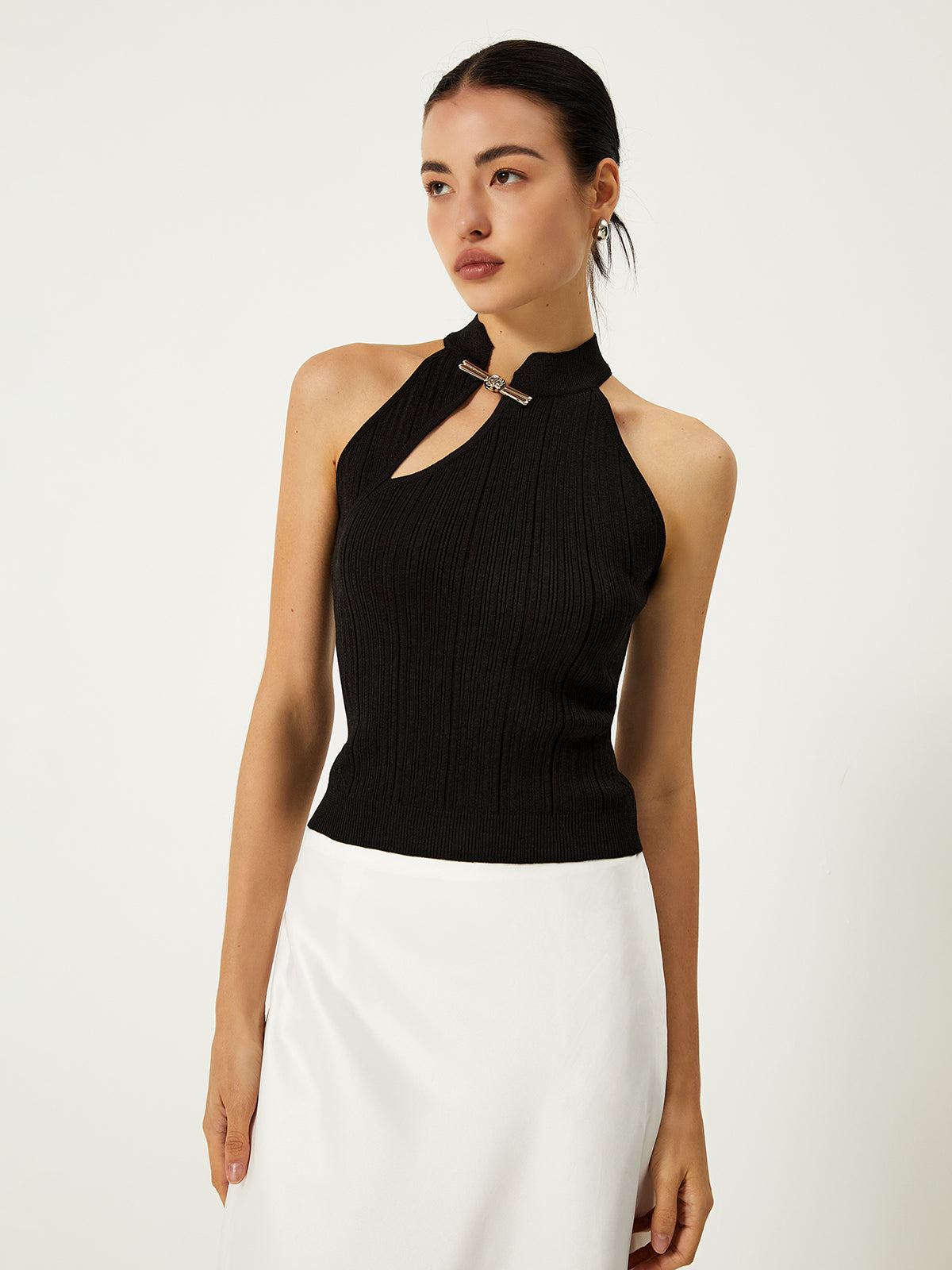 Asymmetrical Button Sweater Vest Stylish Layering Top