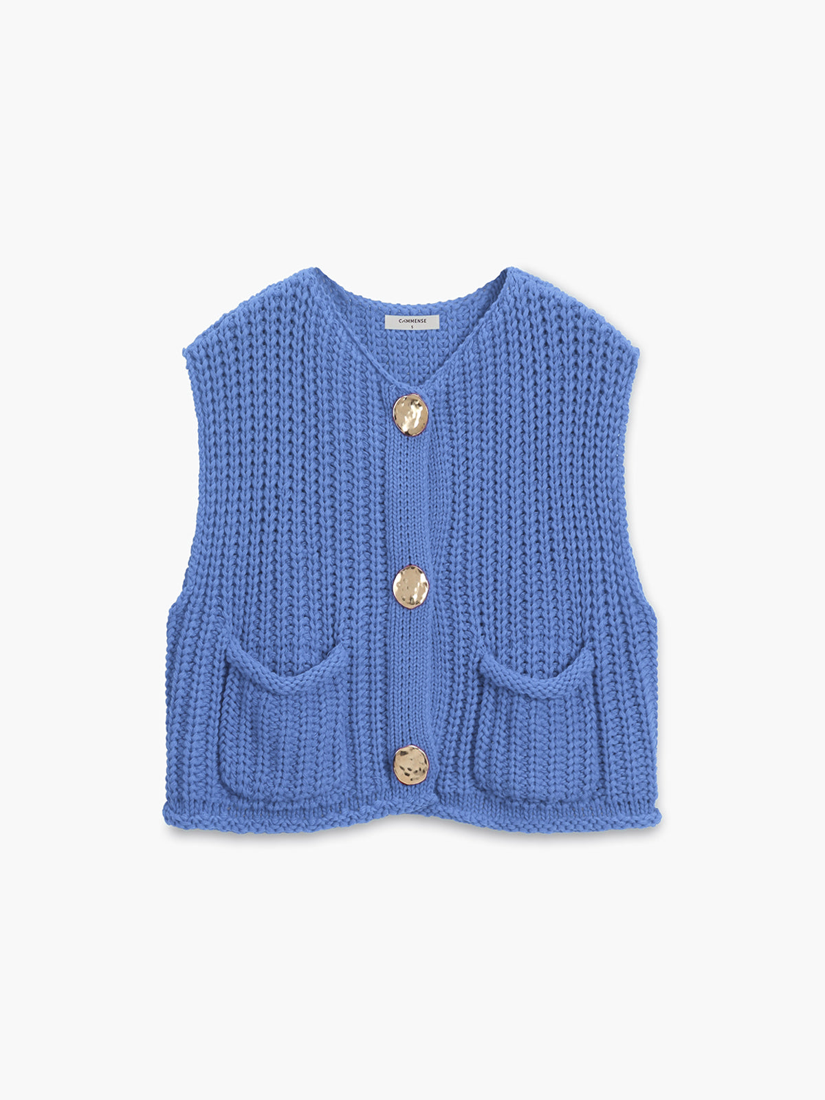 Crochet Button-Front Sweater Vest Classic Handmade Design