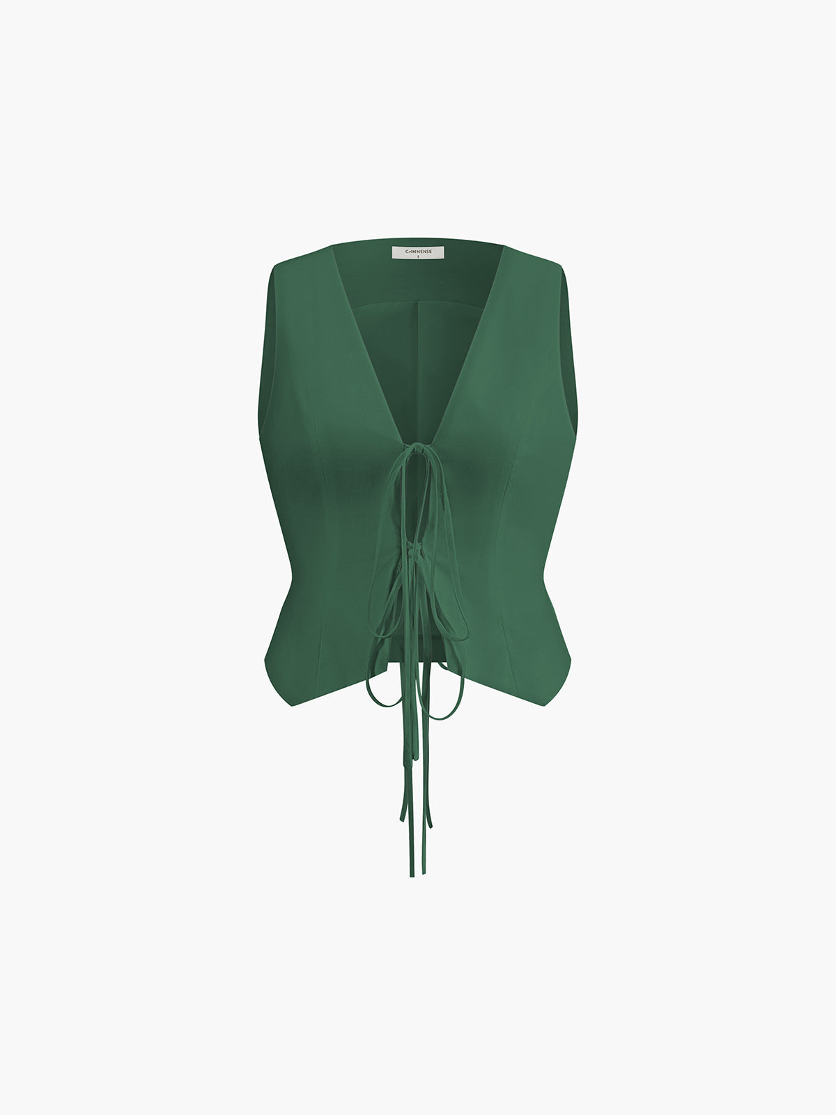 Cotton & Linen Tie-Detail Vest - Classic Sleeveless Summer Top