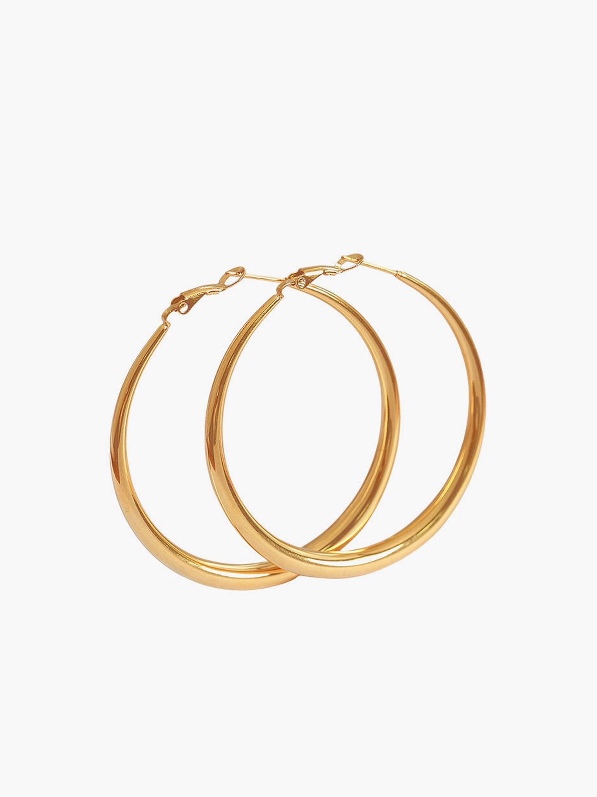 Large Classic Hoop Gold Earrings for Women Daily Wear
