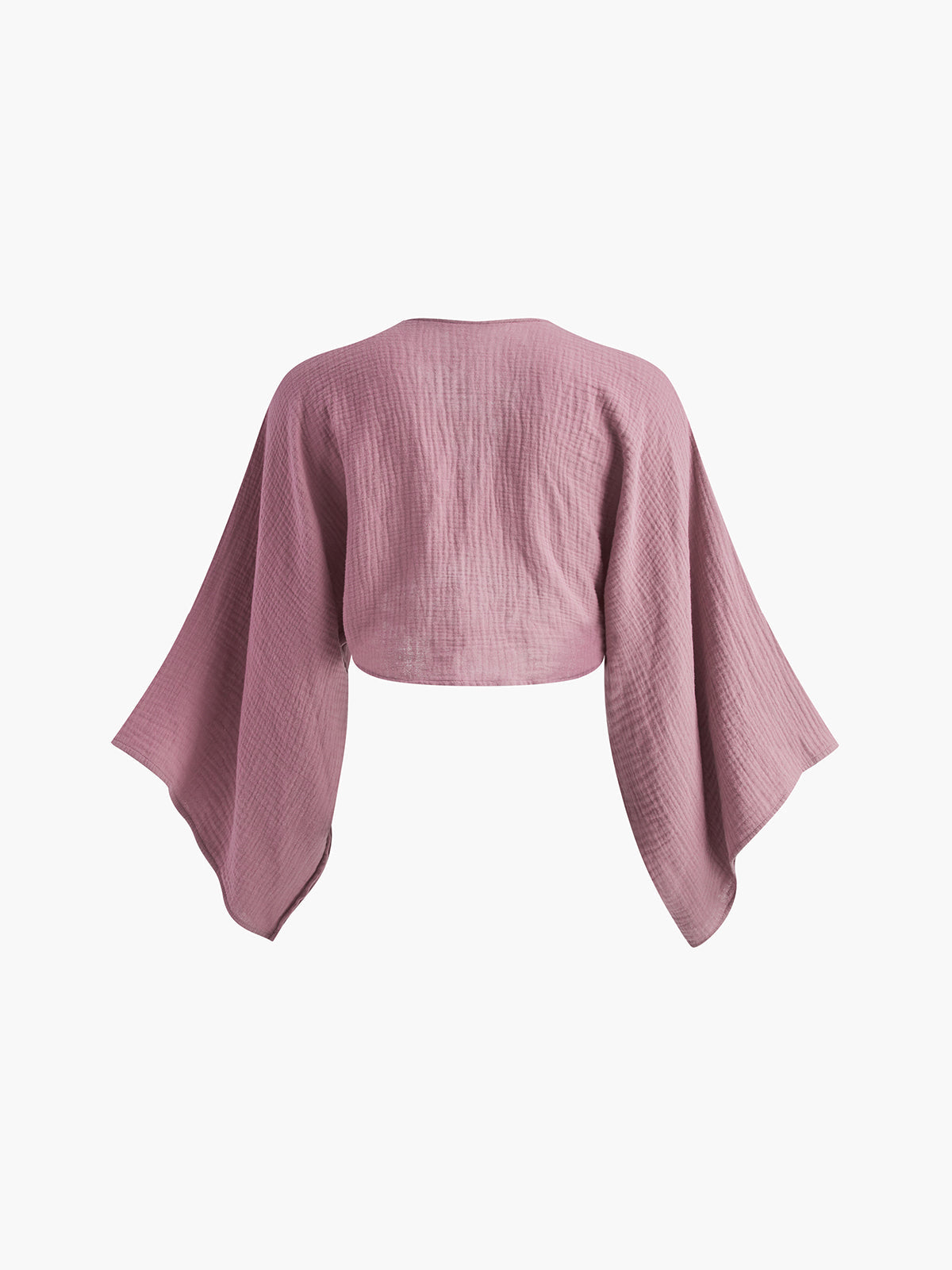 Tie-Front Long Sleeve Cropped Blouse for Women Casual Style