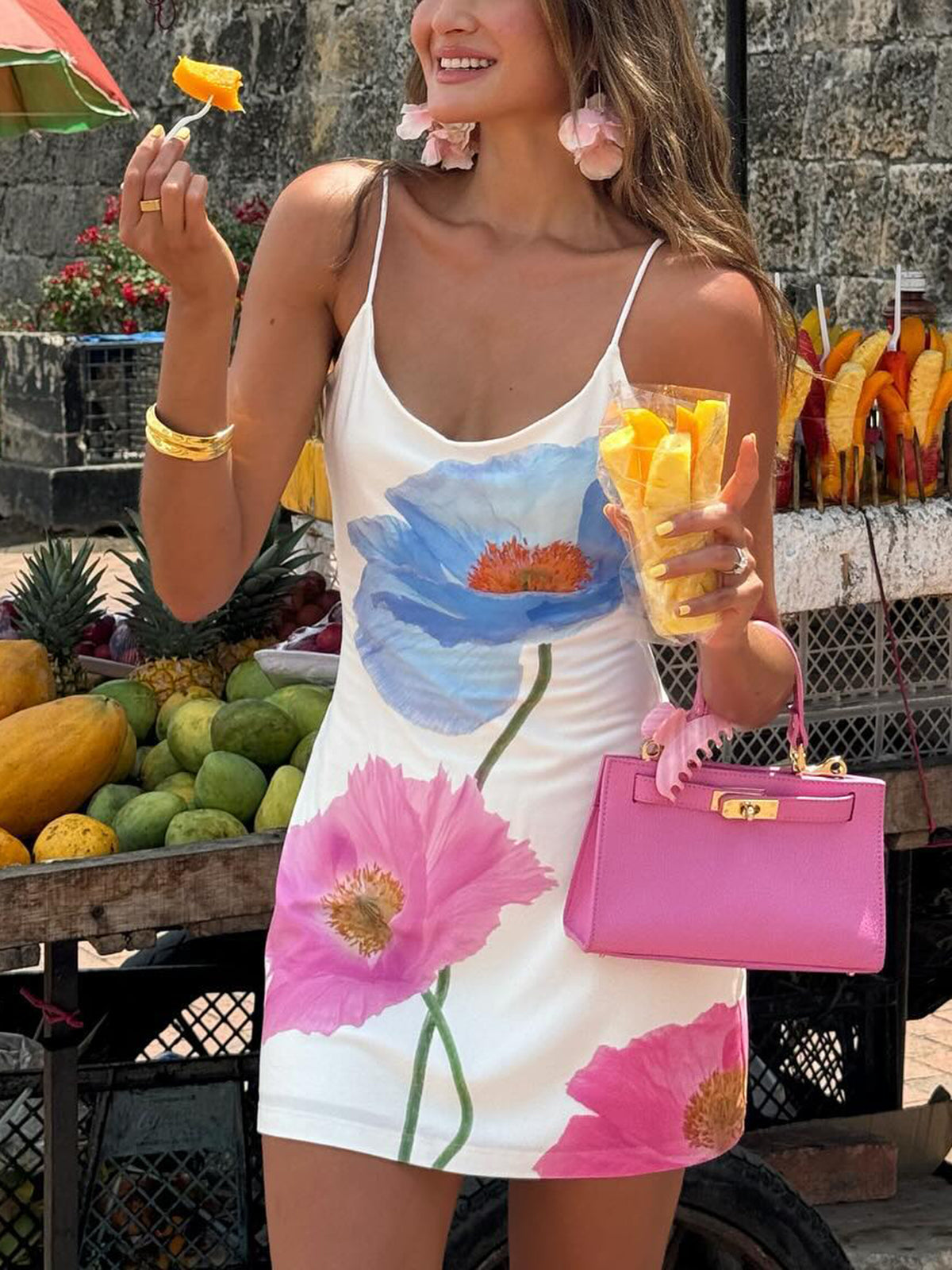 Backless Floral Short Dress for Summer Weddings and Parties