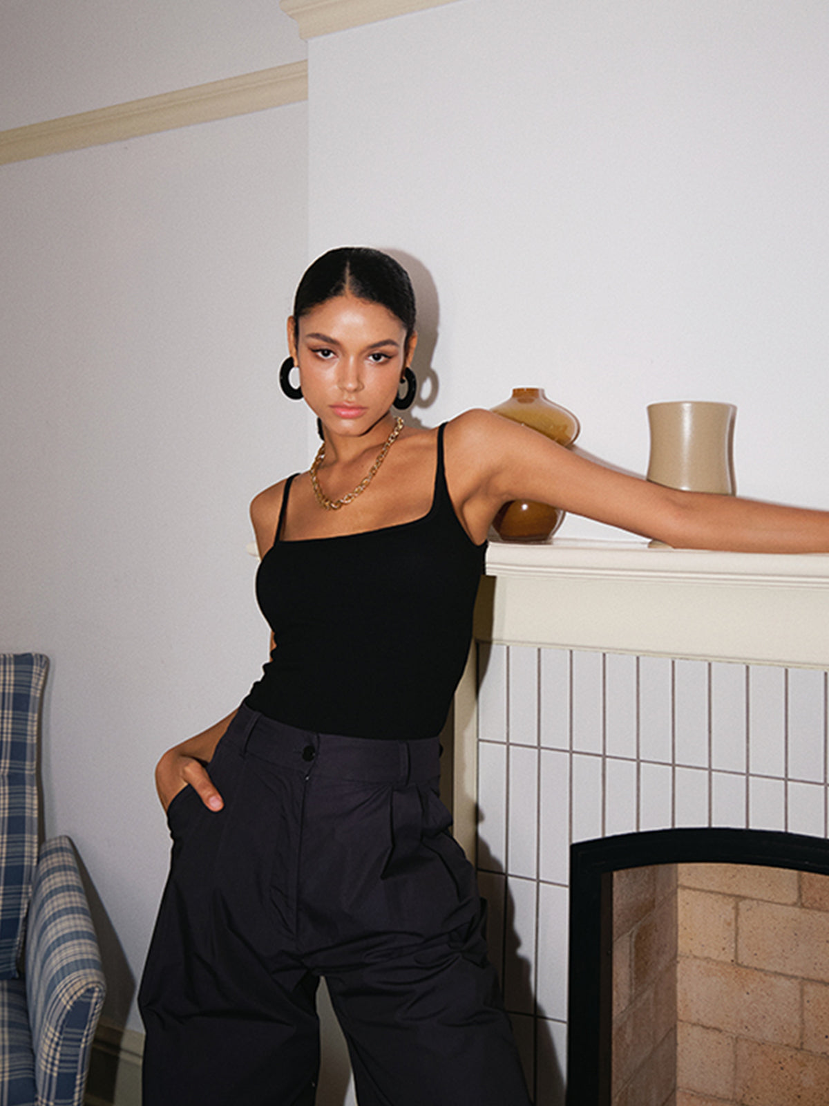 Low Cut Cami Top for Women Casual Wear