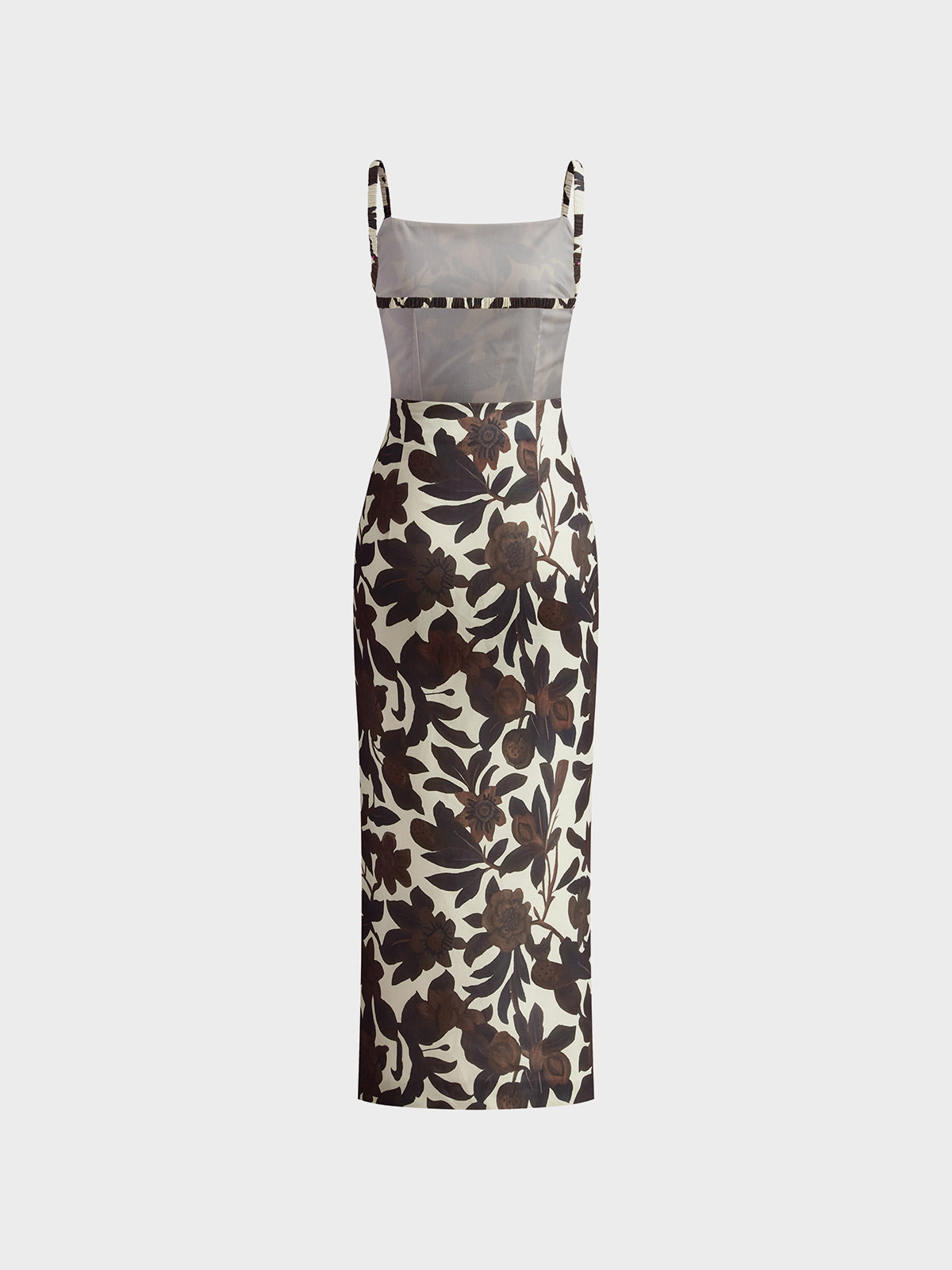 Backless Print Split Zipper Dress Flowy Beachwear Maxi Style