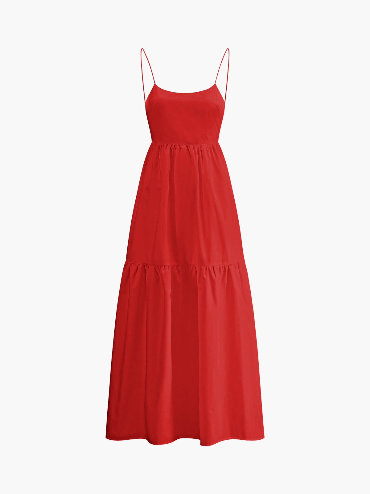 Solid Backless Long Dress with Elegant Flowing Skirt