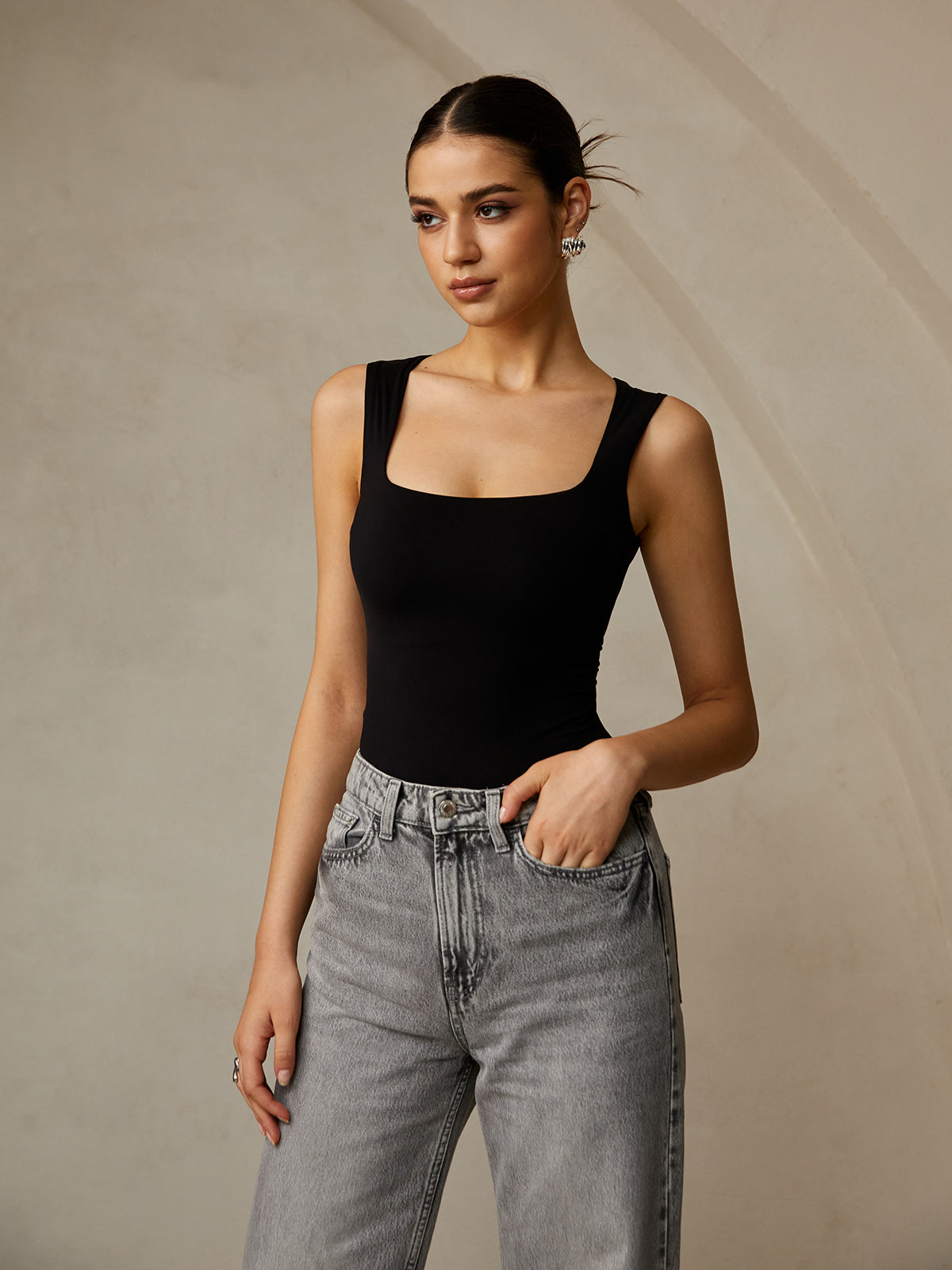 Casual Plain Strappy Top Versatile Everyday Essential