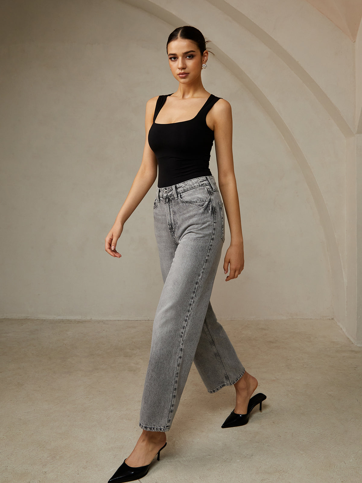 Casual Plain Strappy Top Versatile Everyday Essential