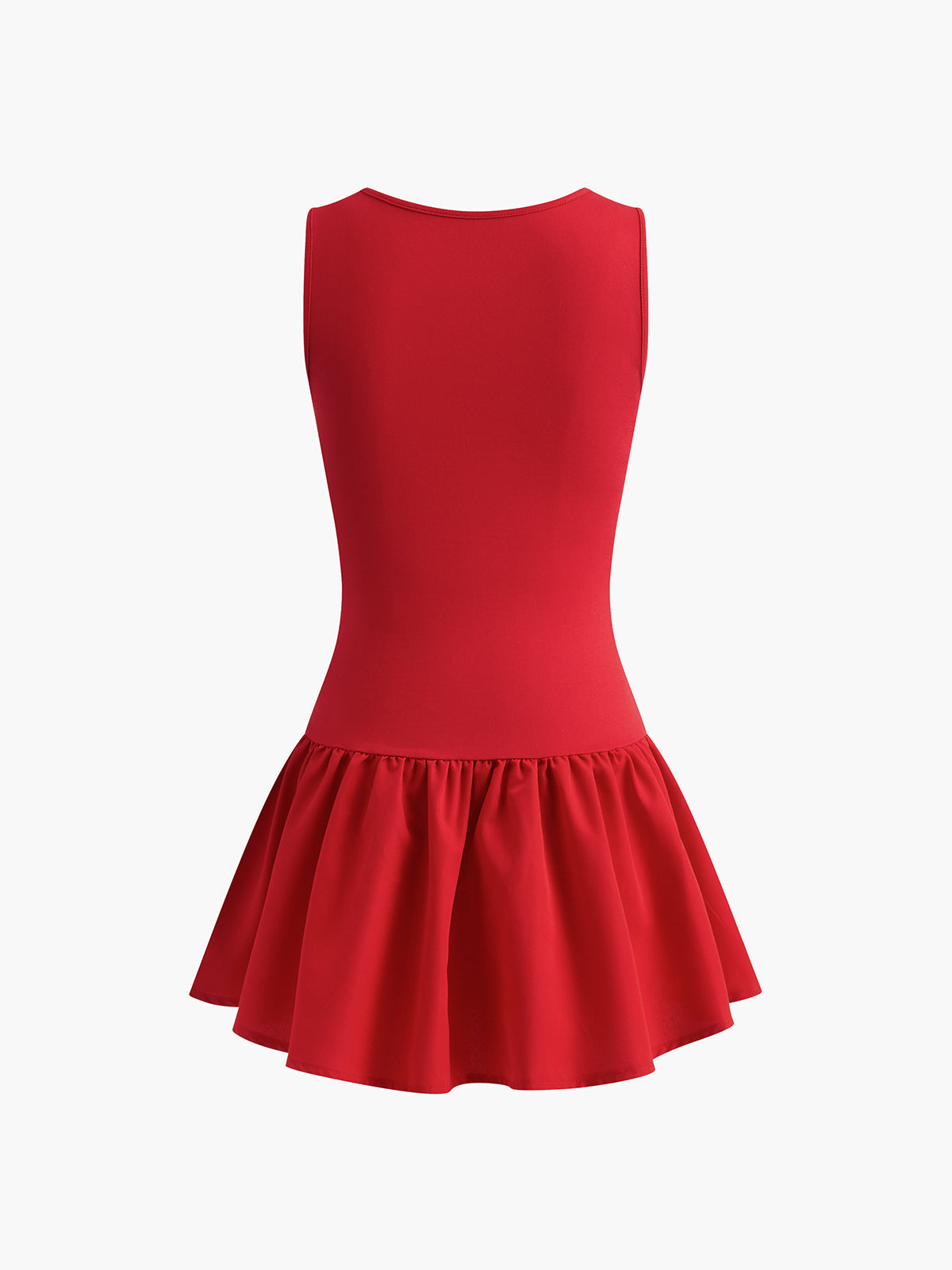 Pleated Paneled Sleeveless Short Dress with Pockets for Women