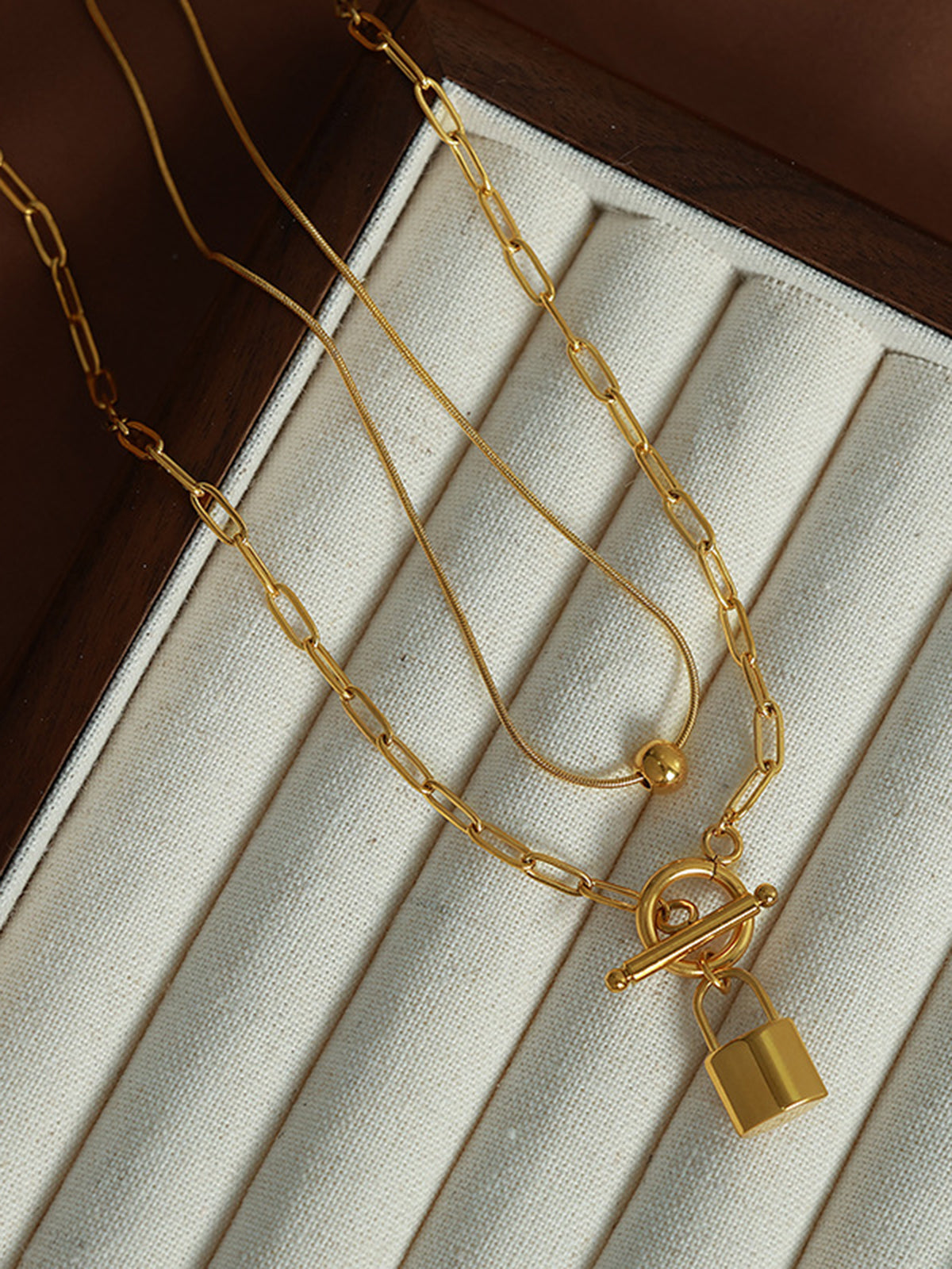 Golden Padlock Necklace for Women, Elegant Stainless Steel Charm