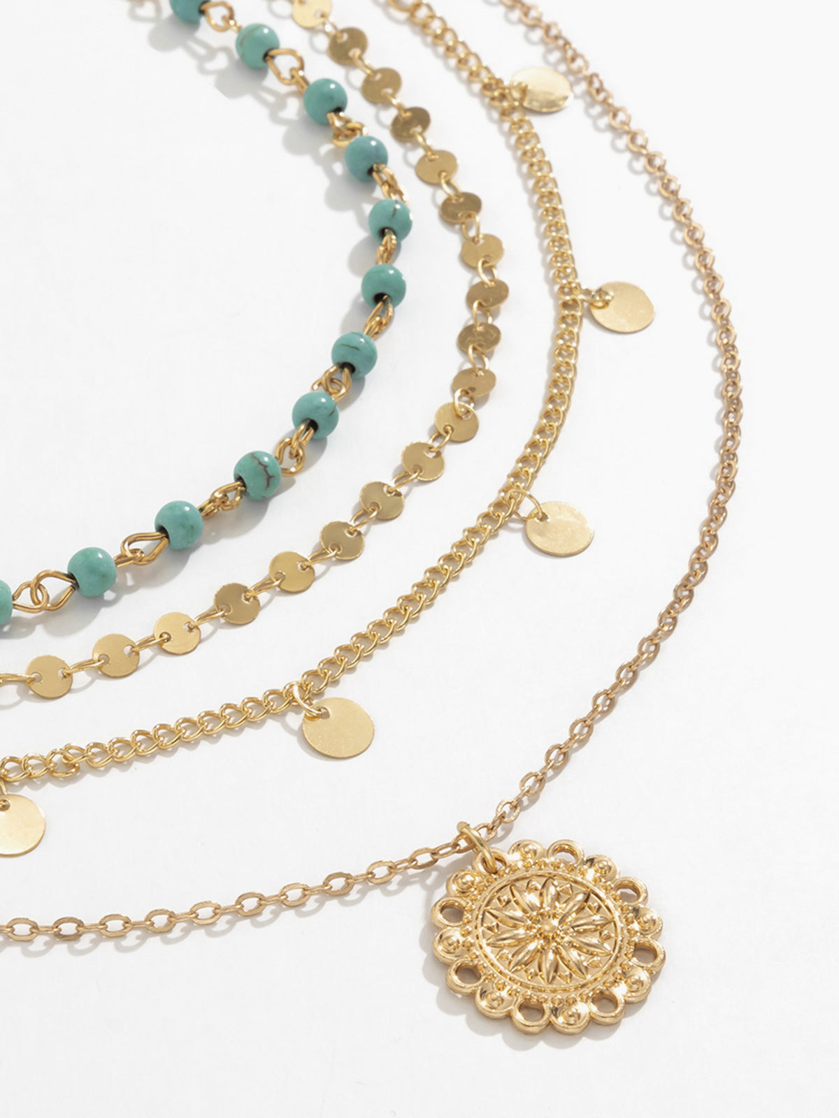 Turquoise Multi-Layered Necklace Boho Chic Handcrafted Jewelry