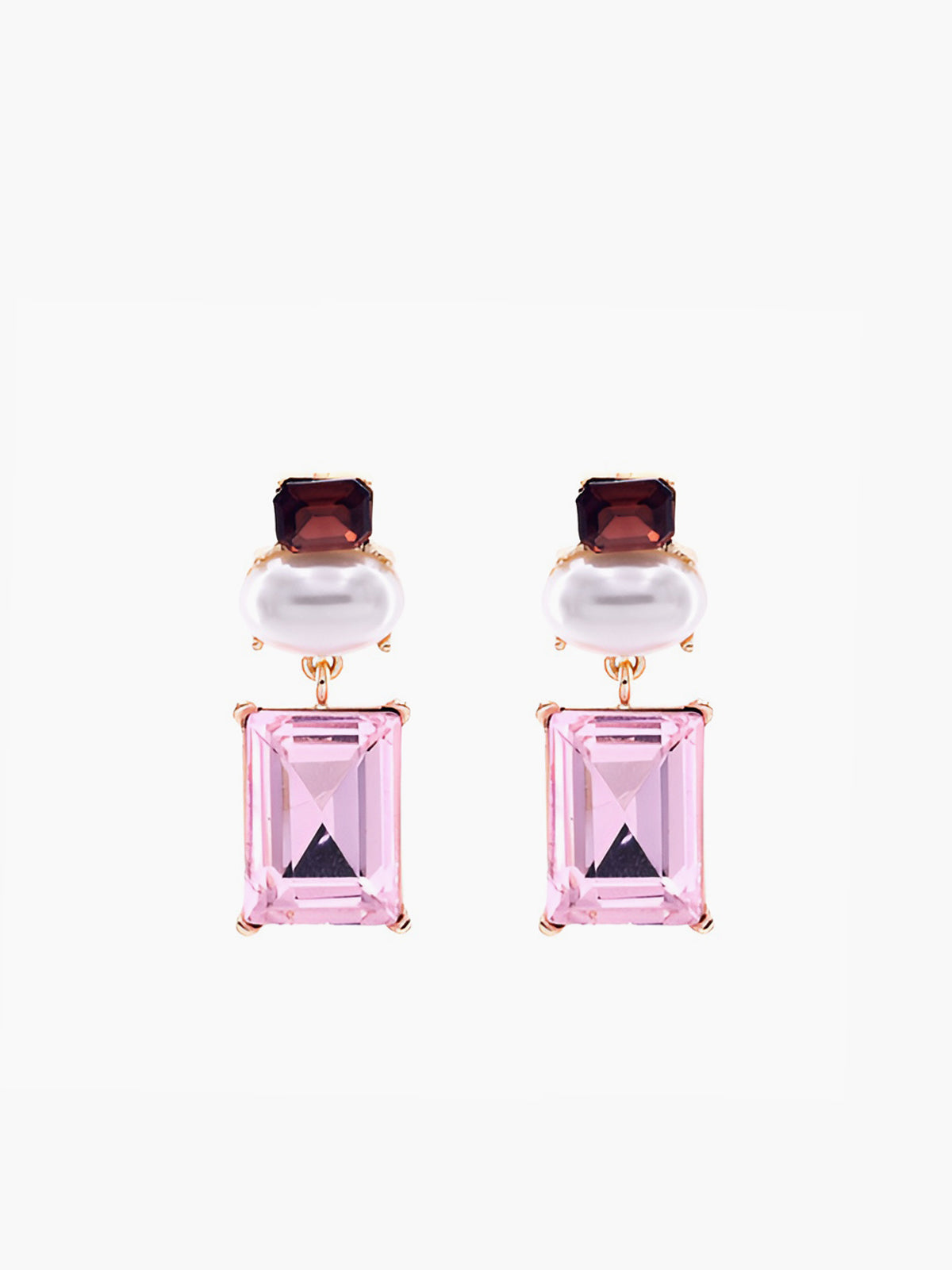 Geometric Rhinestone Drop Earrings Elegant Bridal Statement Piece