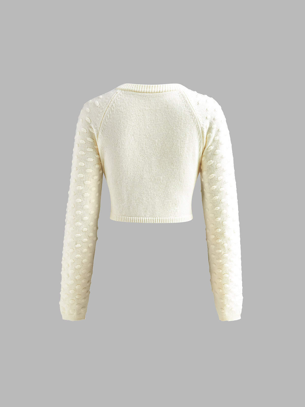 Bow Knotted Cozy Crop Knit Top for Women, Textured Sweater